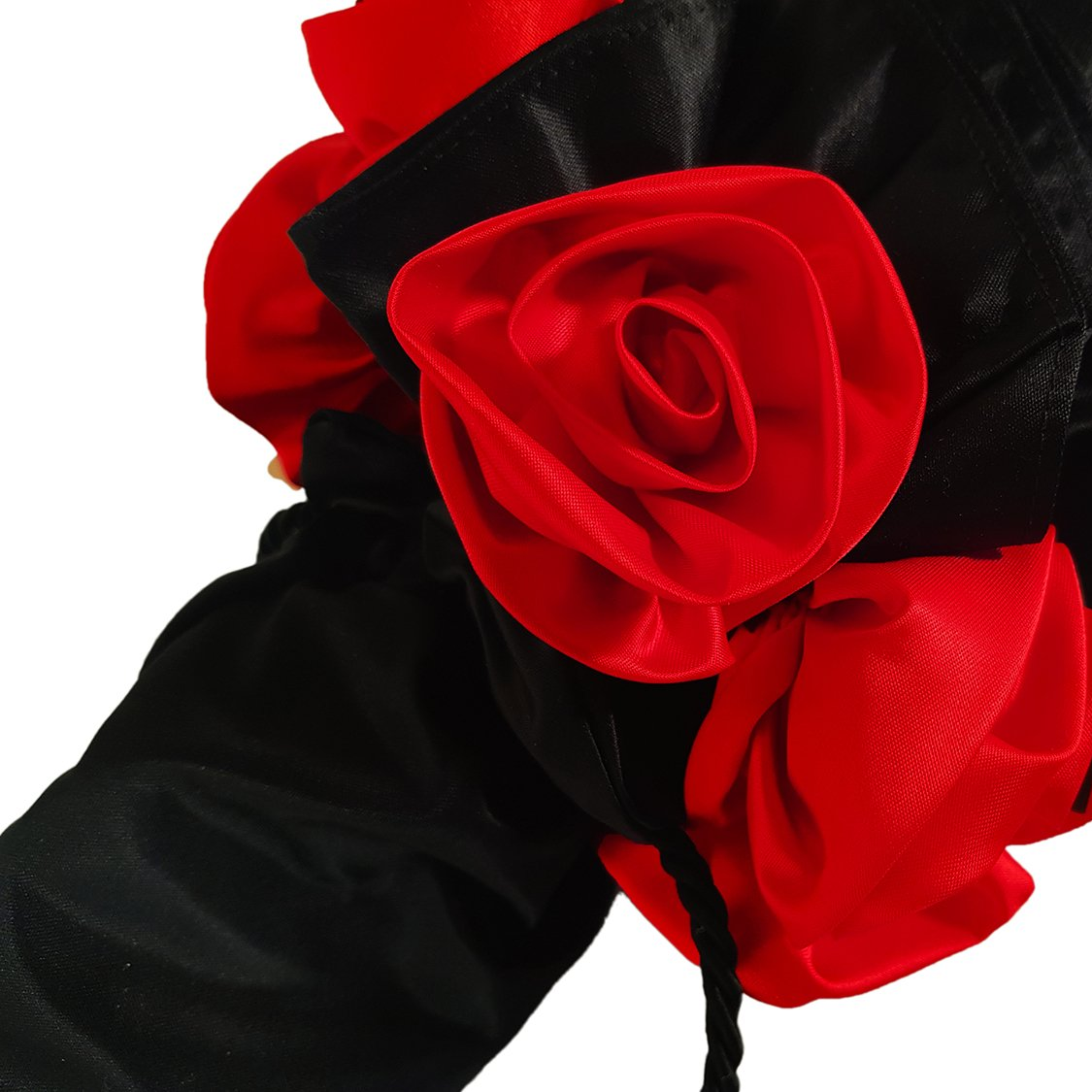 Frilly Black Folding Umbrella Parasol – Elegant and Handmade in Italy