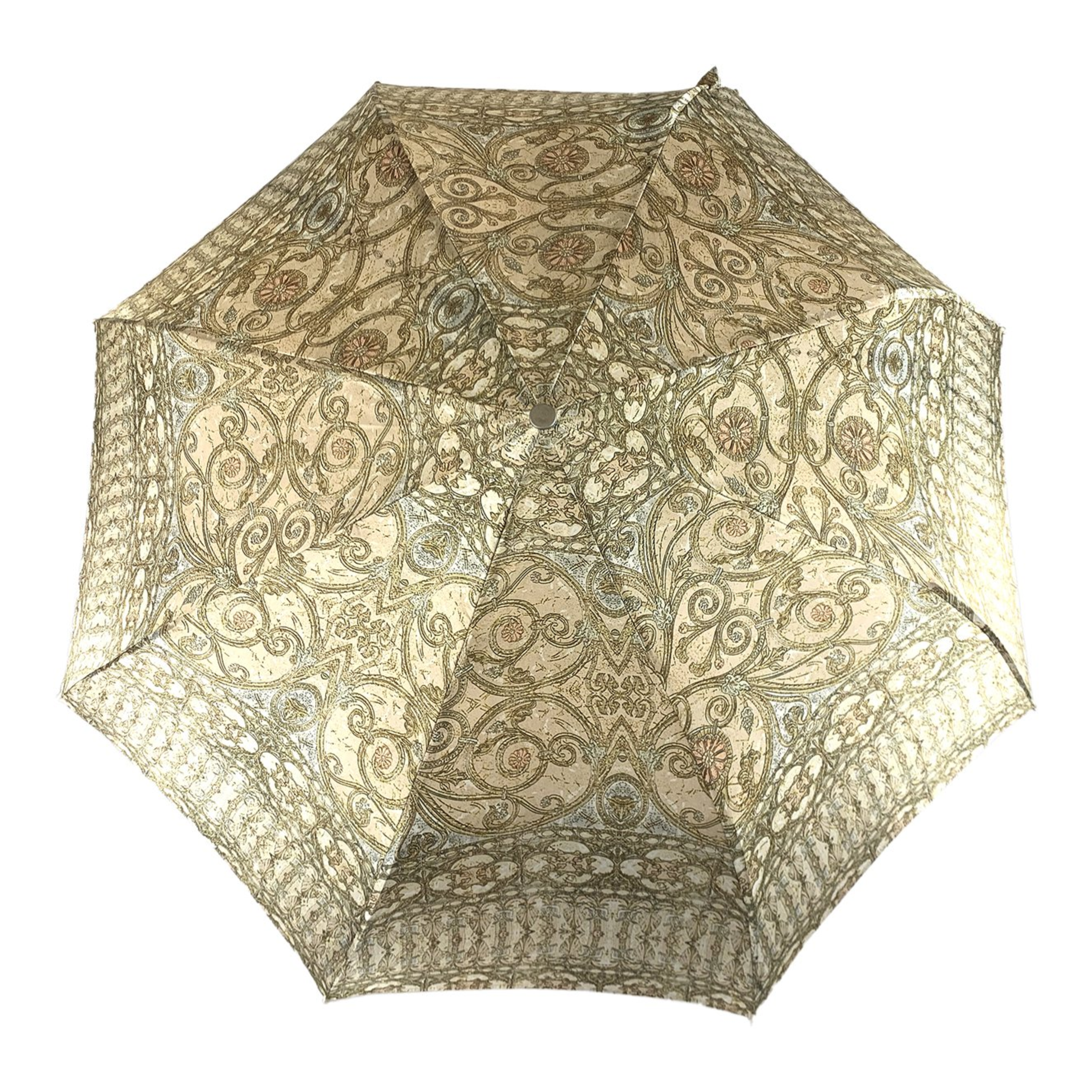 Baroque Folding Umbrella – Elegant Design with Jeweled Gold Handle