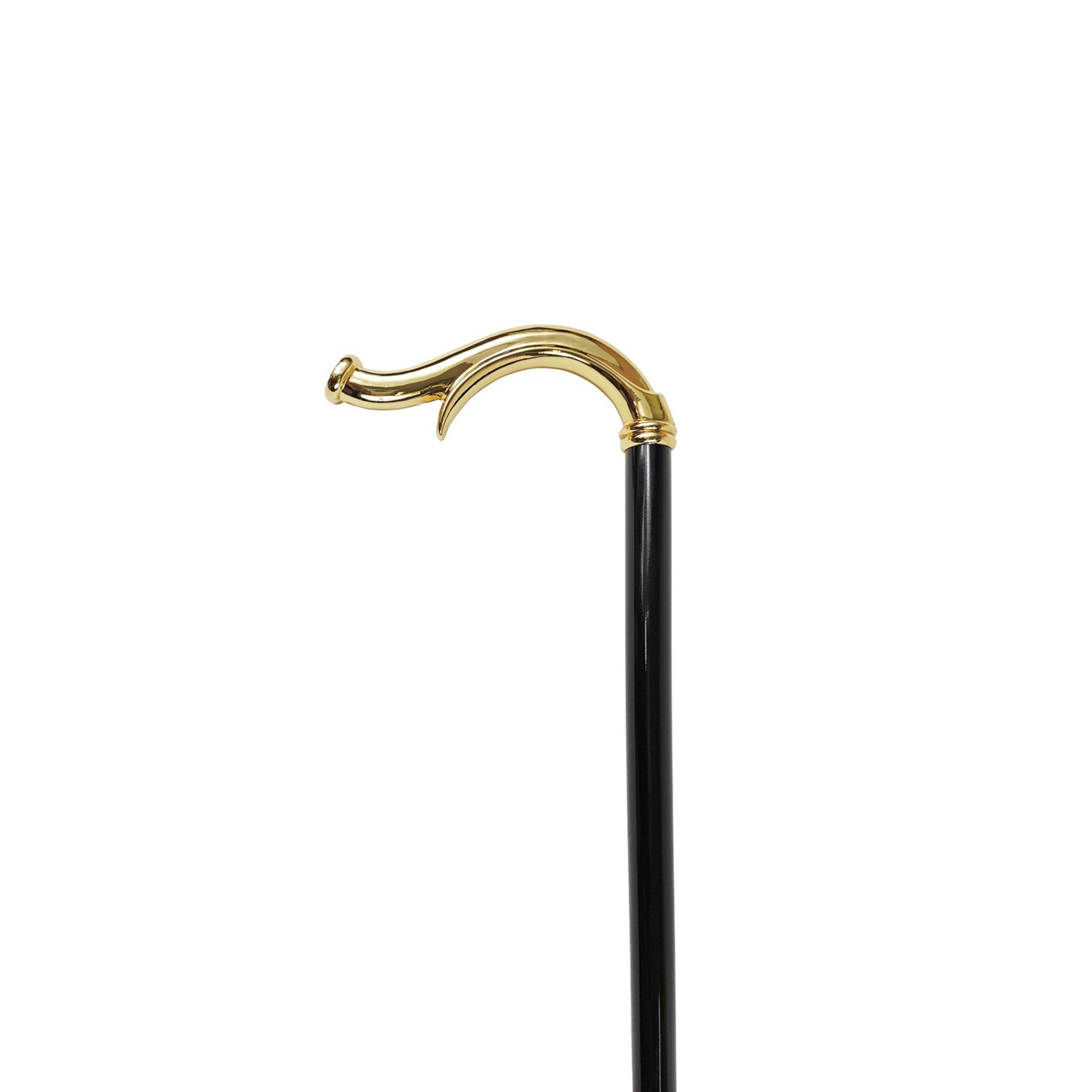 Elegant Walking Stick – 24K Gold-Plated Brass Handle Cane