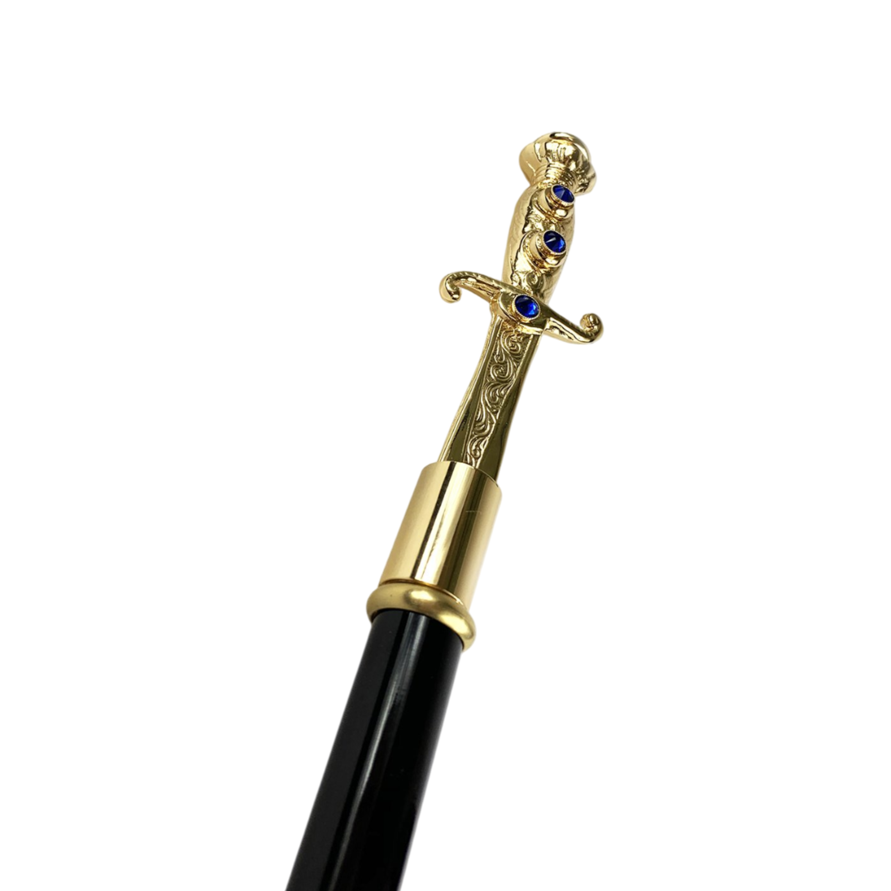 Luxury Italian Cane with Sword Handle with Swarovski Crystals