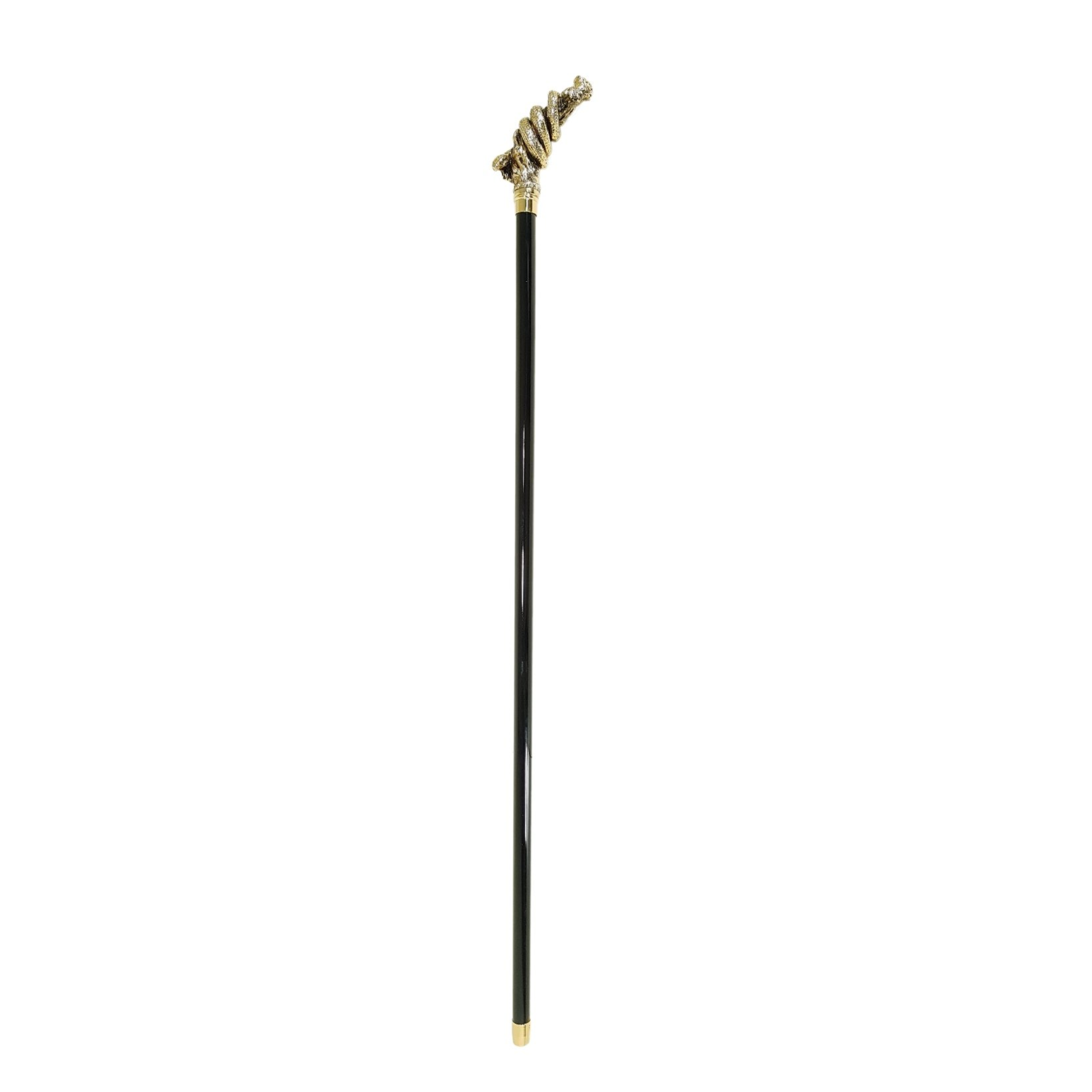 Fantastic Gold Plated Snake Embellished With Crystals – Walking Cane