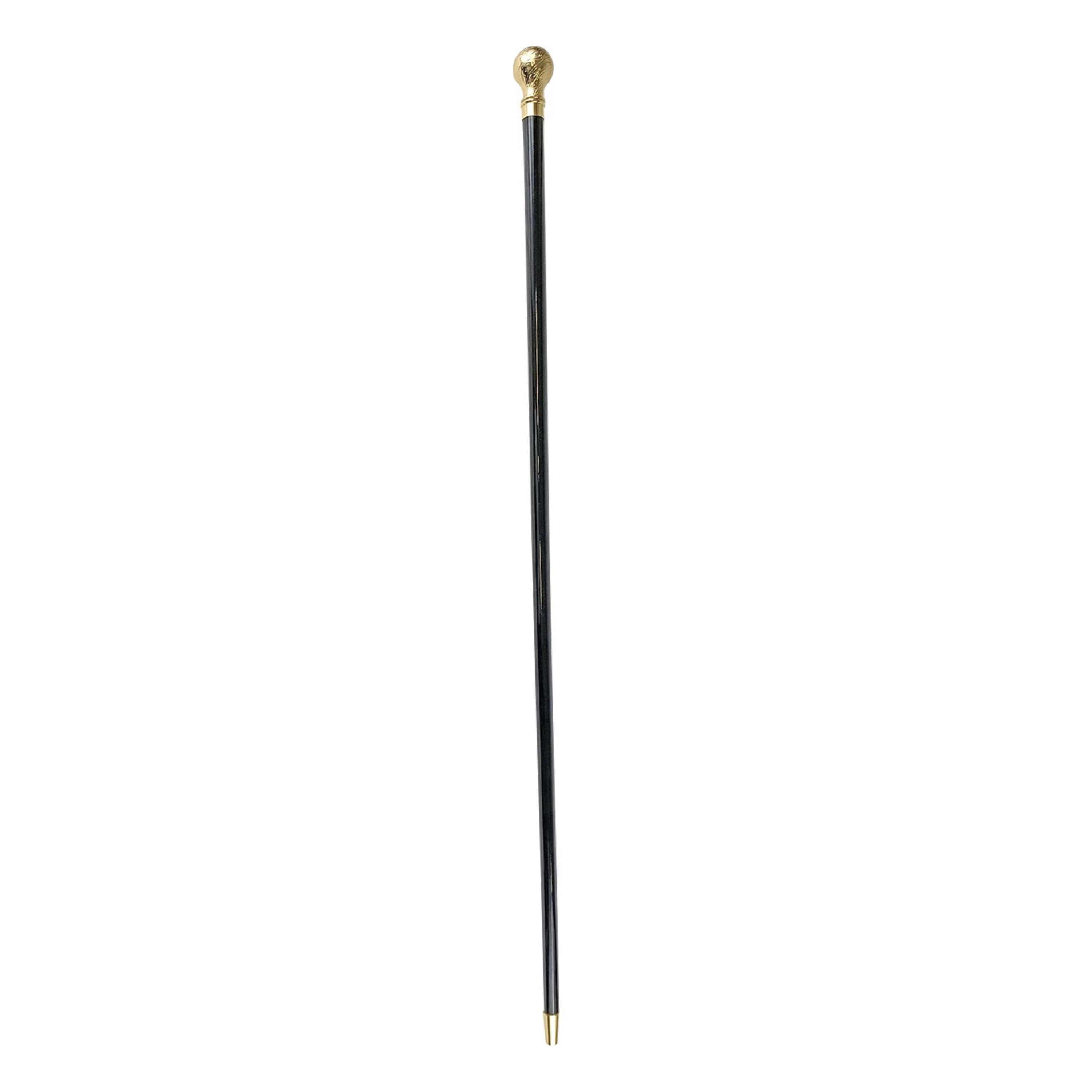 Walking Stick with Ceremonial Gold-Plated Knob – 24K-Plated Handle