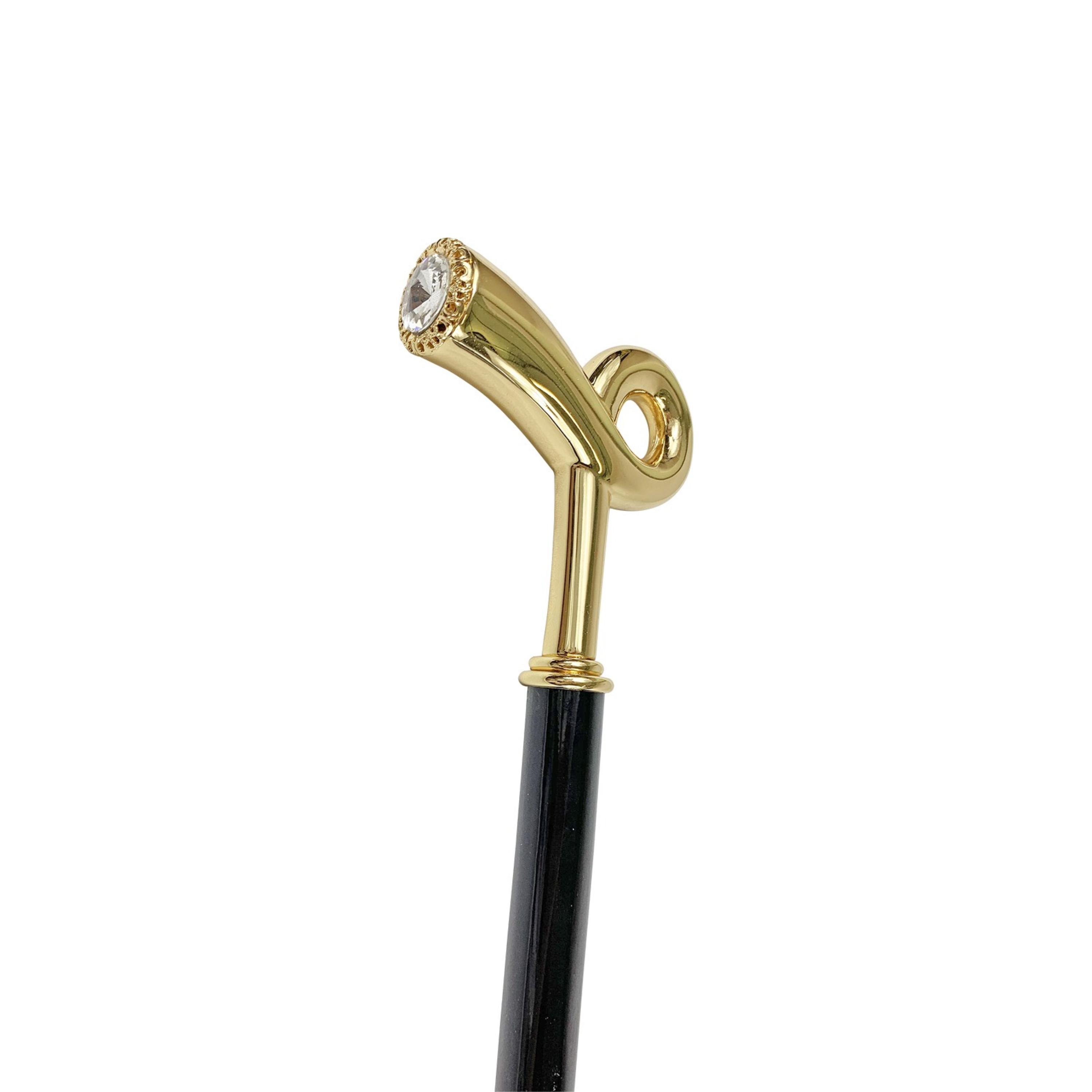Exclusive Walking Stick with Sturdy 24K Gold-Plated Brass Handle
