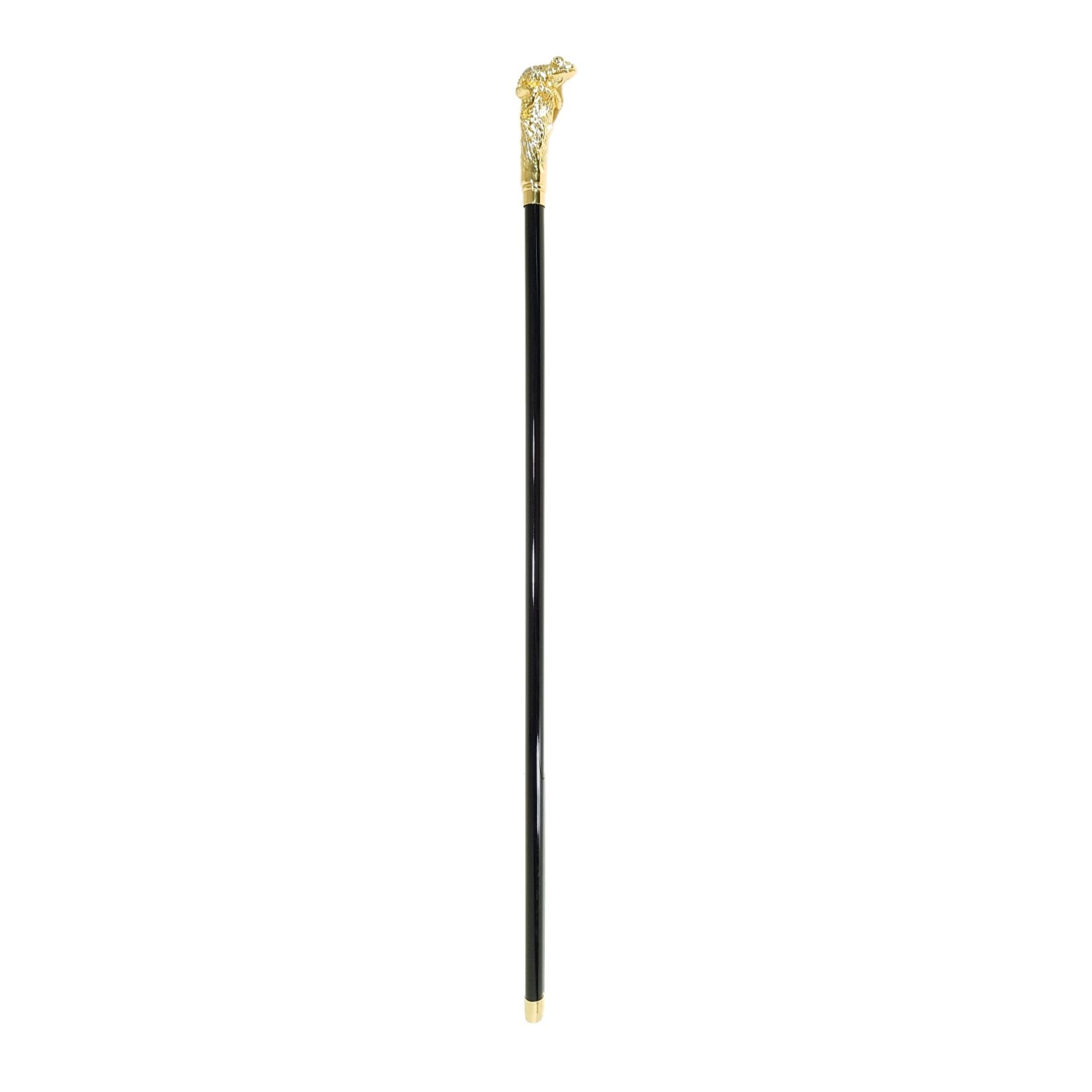 Luxury Italian Frog Walking Cane with Swarovski Crystals and 24K Gold