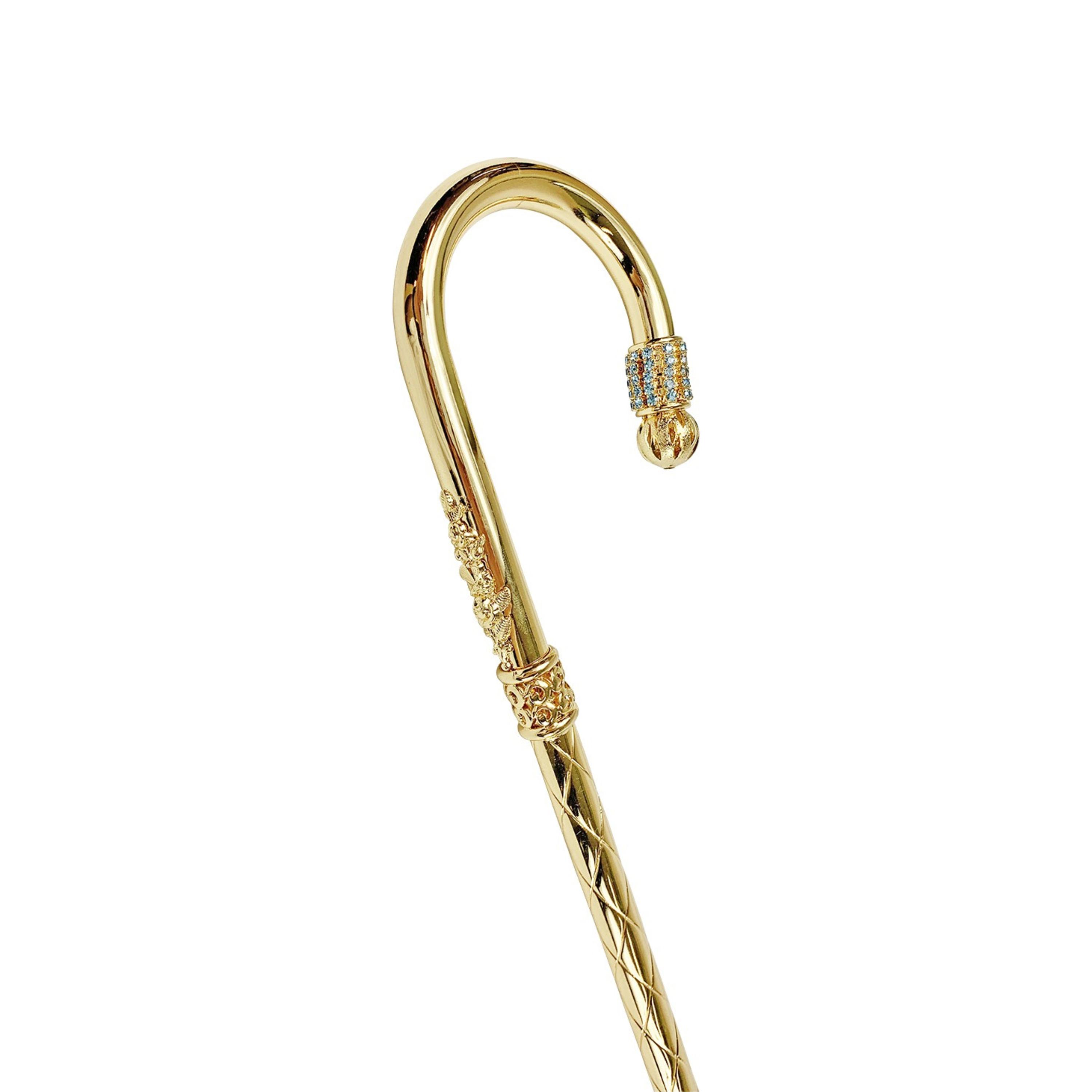 Limited Edition Italian Walking Stick in Solid Brass with 24K Gold Plating