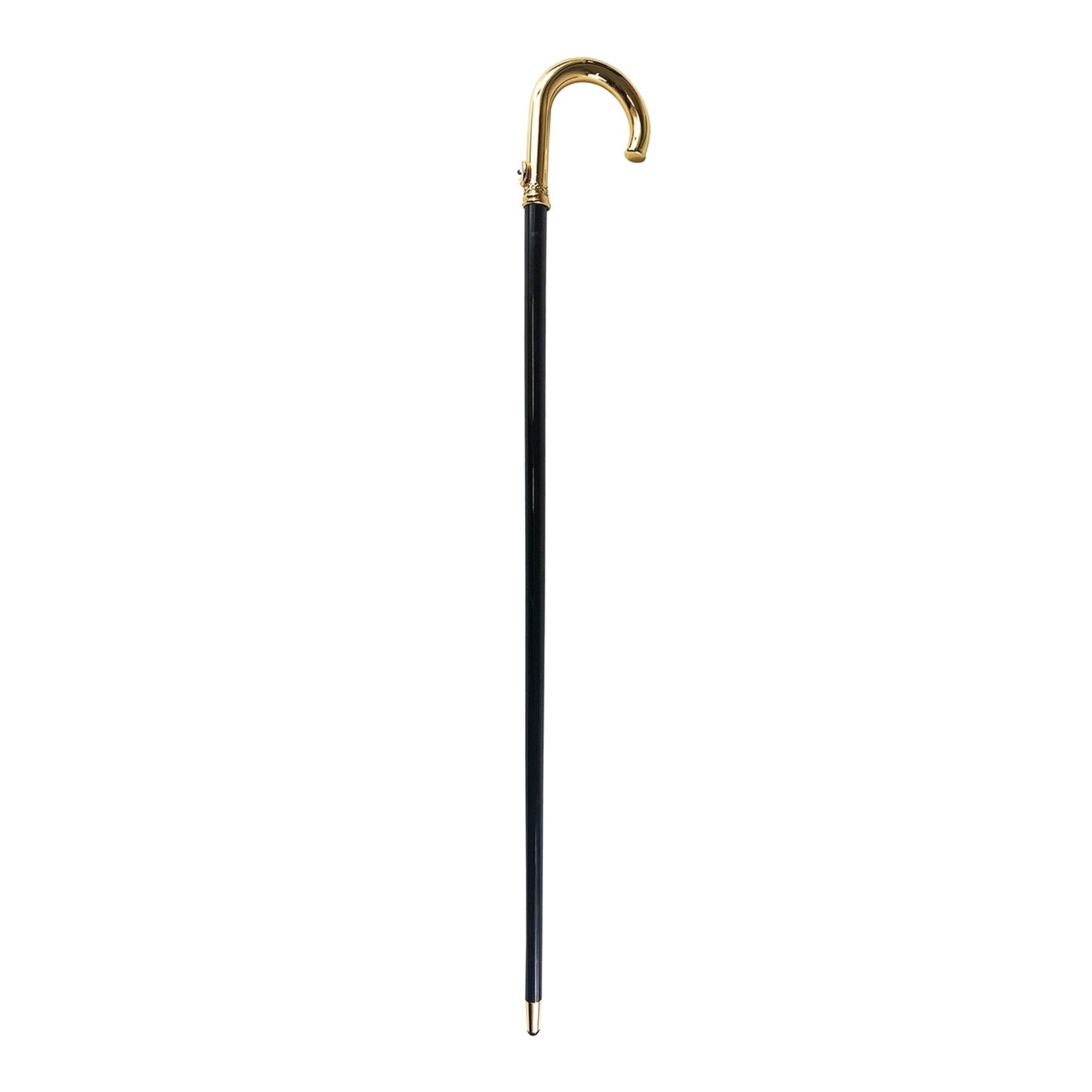 Luxury Gold-Plated Walking Stick for Men with Swarovski Crystal Handle