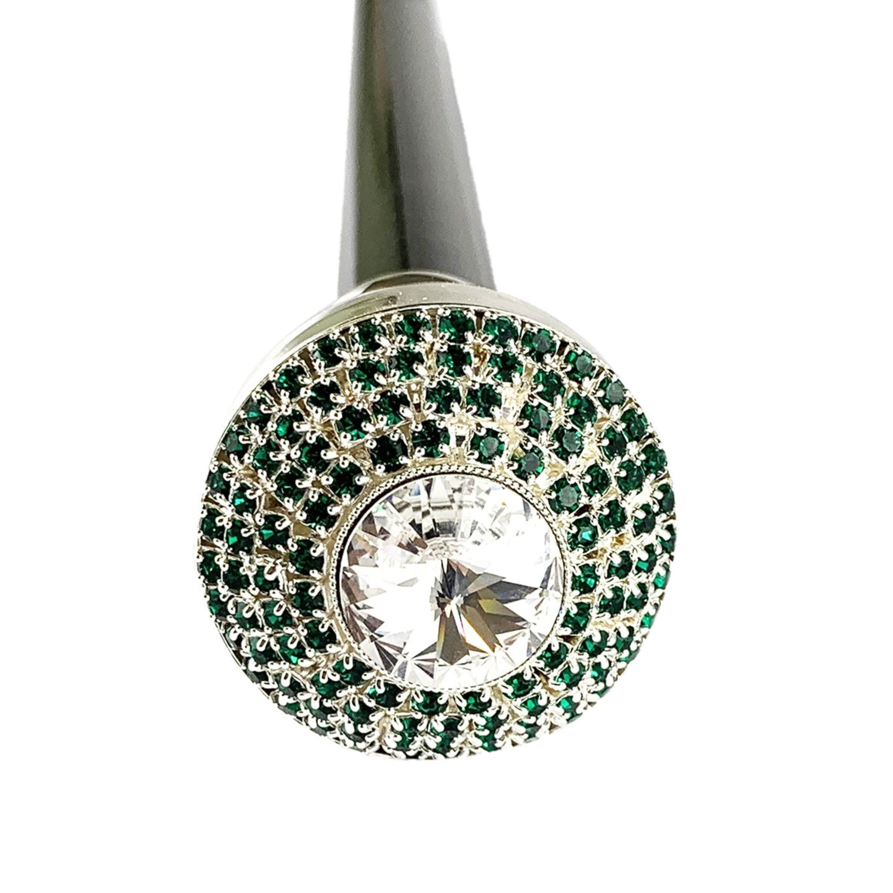 Luxury Italian Walking Stick with Swarovski Crystal Stone Handle