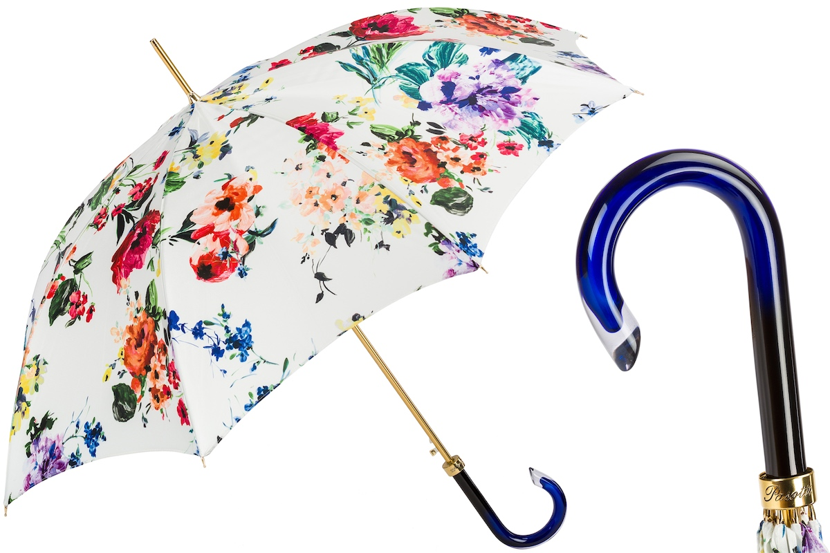 Elegant Spring Umbrella with Flowers – Handmade in Italy