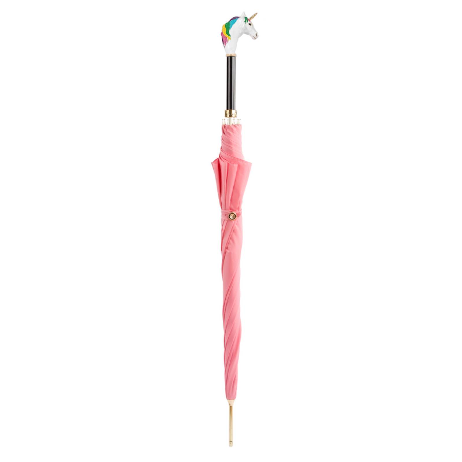 Unicorn Enameled Brass Handle Umbrella – Automatic Opening