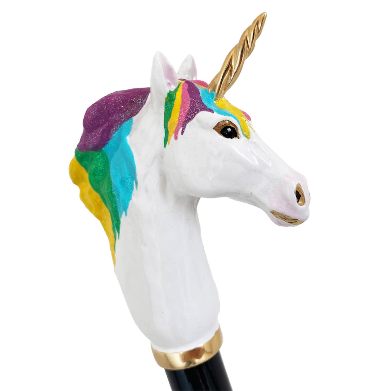 Unicorn Enameled Brass Handle Umbrella – Automatic Opening