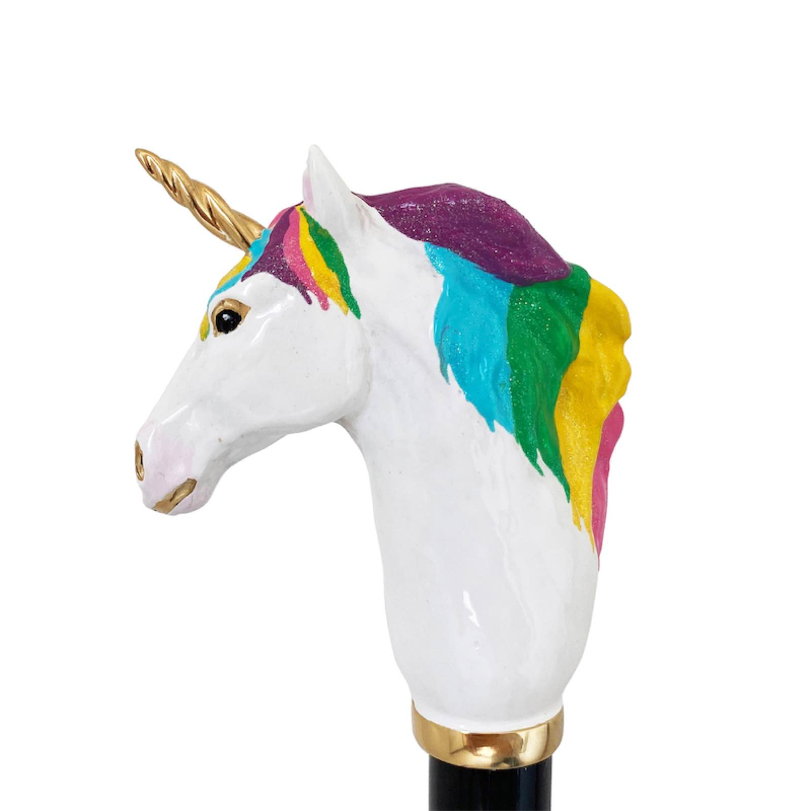 Unicorn Enameled Brass Handle Umbrella – Automatic Opening