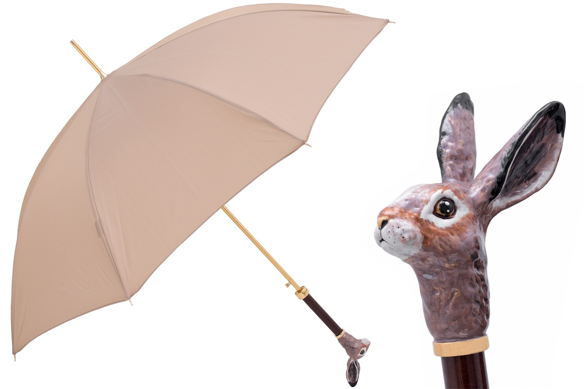 Rabbit Enameled Brass Handle Lux Umbrella – Automatic Opening