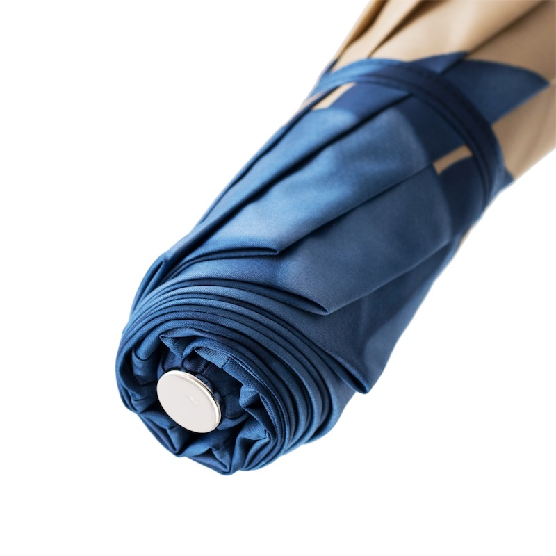 Exclusive Luxury Blue Dahlia Folding Umbrella – Handmade in Italy