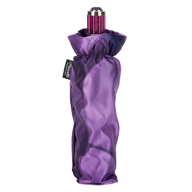 Chic Gorgeous Purple Flower Folding Umbrella – Handmade in Italy