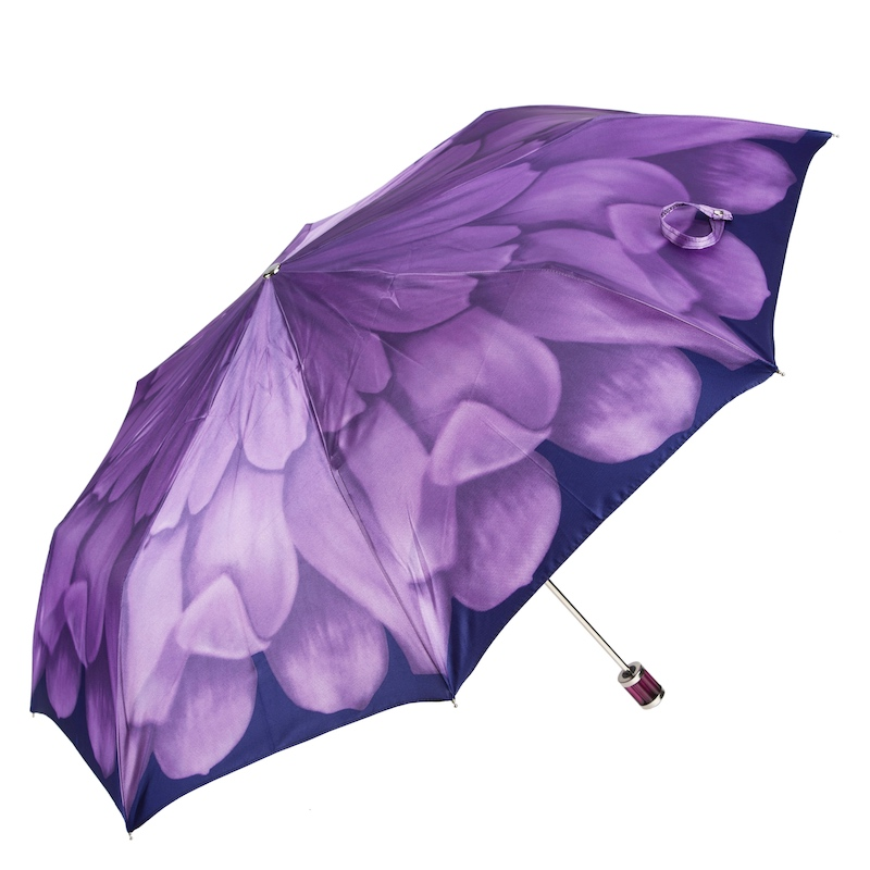 Chic Gorgeous Purple Flower Folding Umbrella – Handmade in Italy