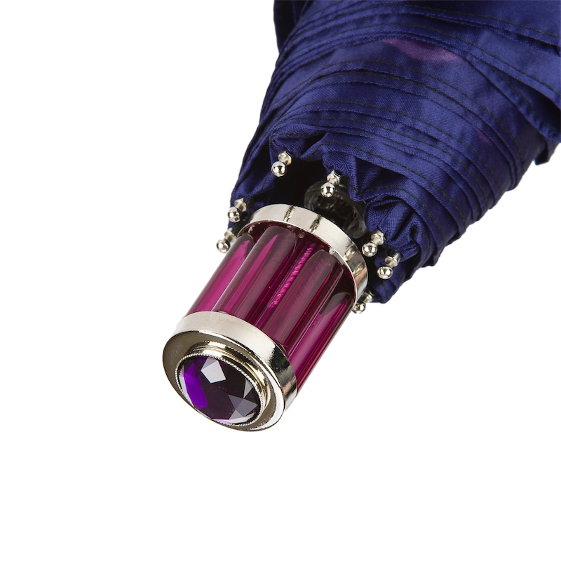 Chic Gorgeous Purple Flower Folding Umbrella – Handmade in Italy