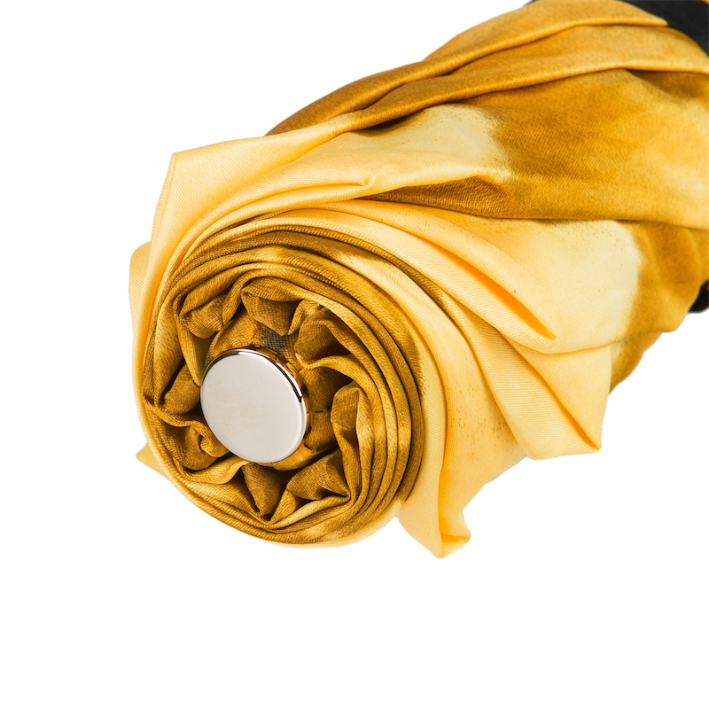 Unique Golden Flower Beautiful Folding Umbrella – Handmade in Italy