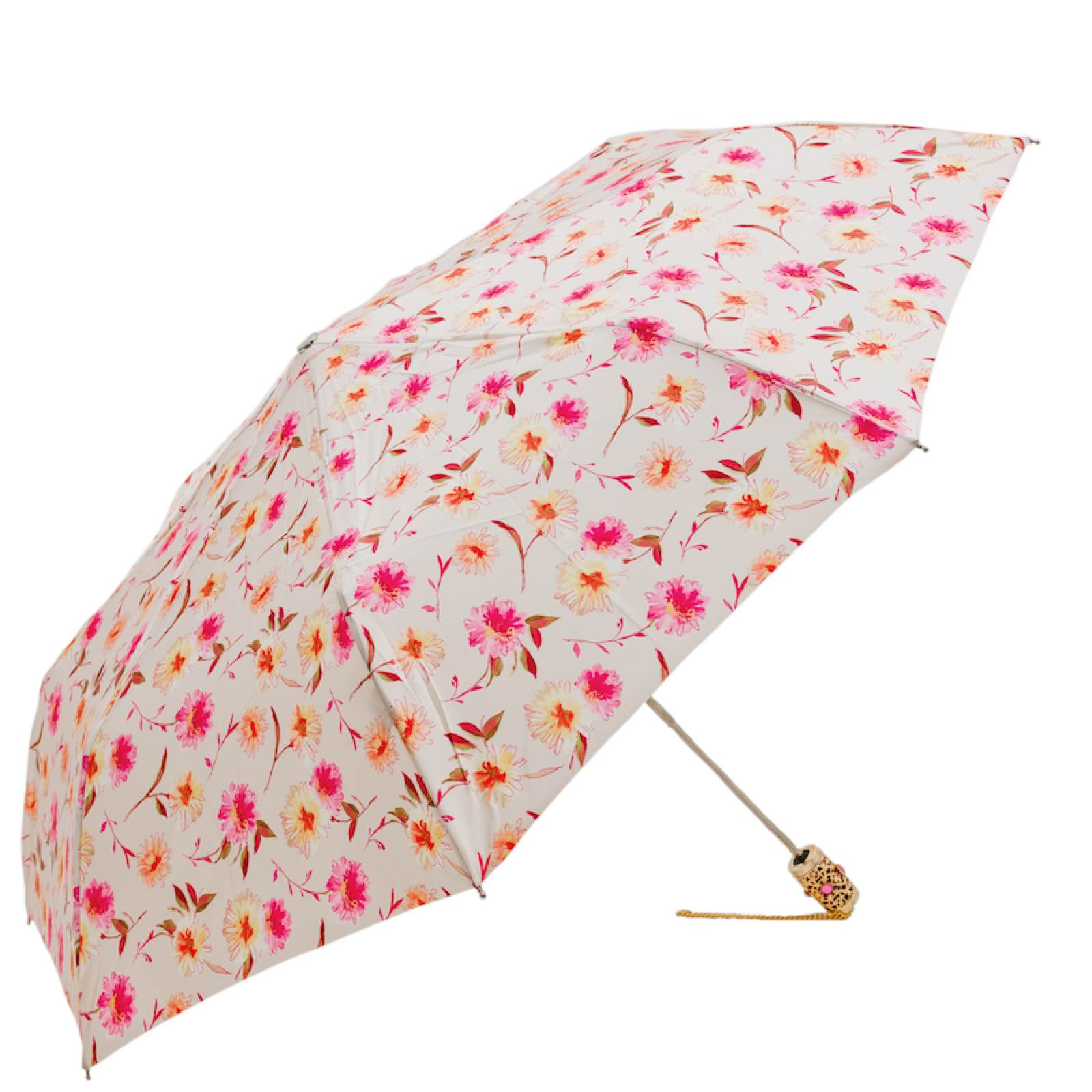 Handcrafted Flowered Design Folding Umbrella – Handmade in Italy