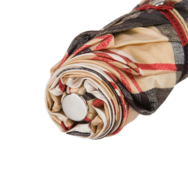 Classic Women’s Striped Folding Umbrella – Handmade in Italy