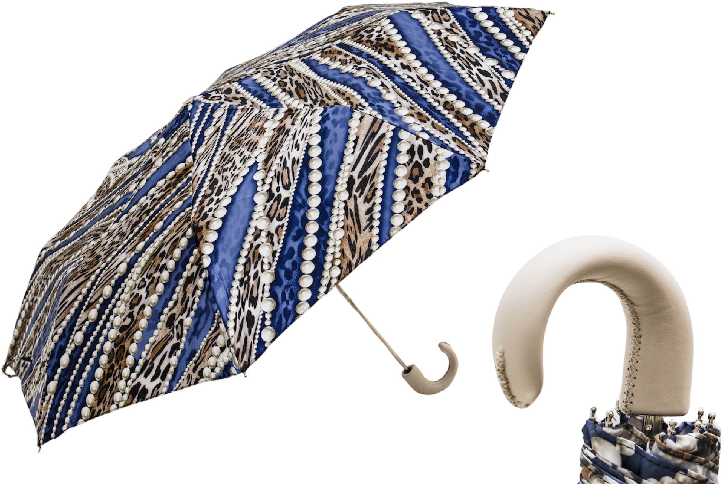 Elegant Design Folding Umbrella with Pearl Print – Handmade in Italy