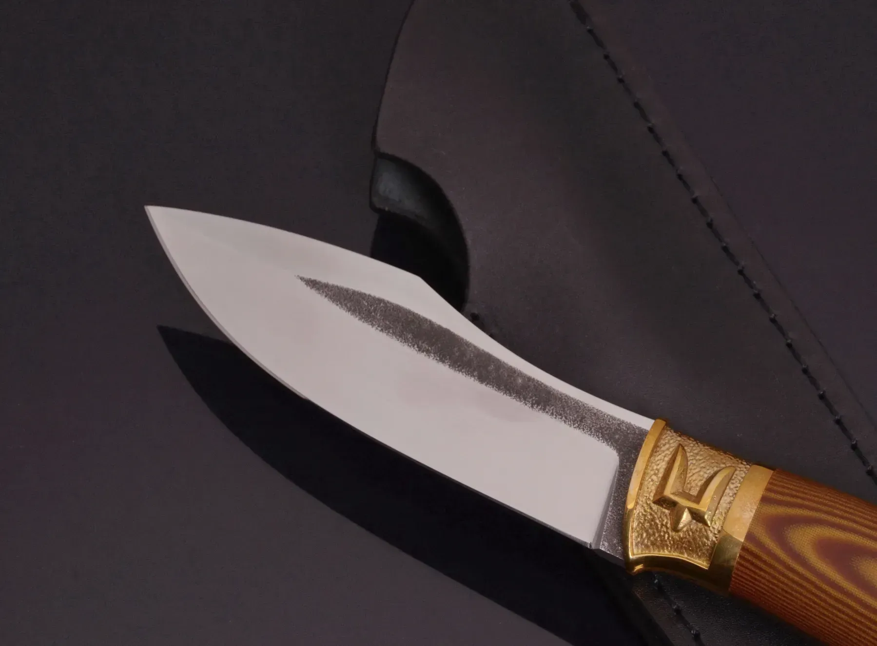 Fighter Knife N690 Steel with Ironwood Handle and Trident Guard