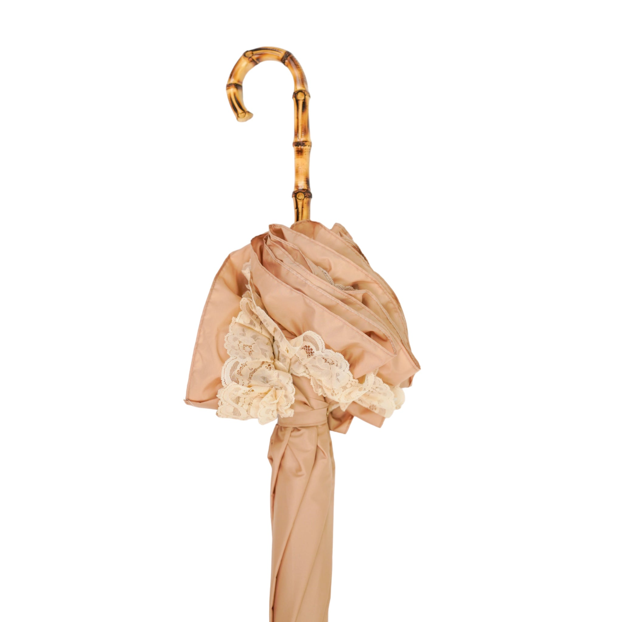 Timeless Retro-Style Umbrella-Parasol with Ruffles and Lace