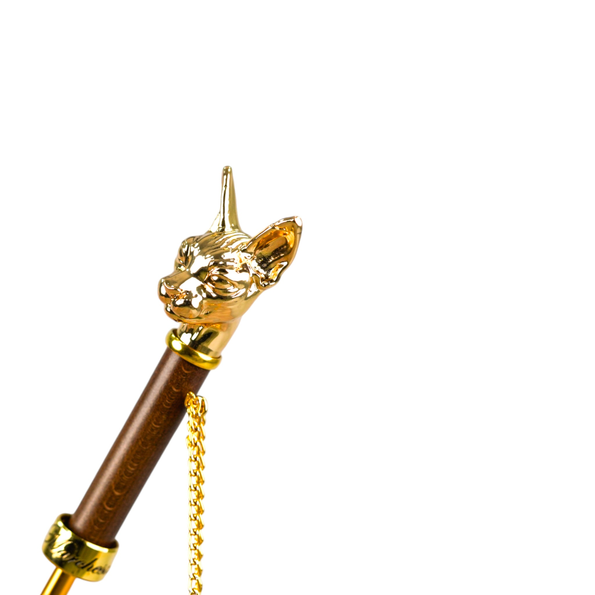 Luxury Women's Umbrella with 24K Gold-Plated Cat Handle