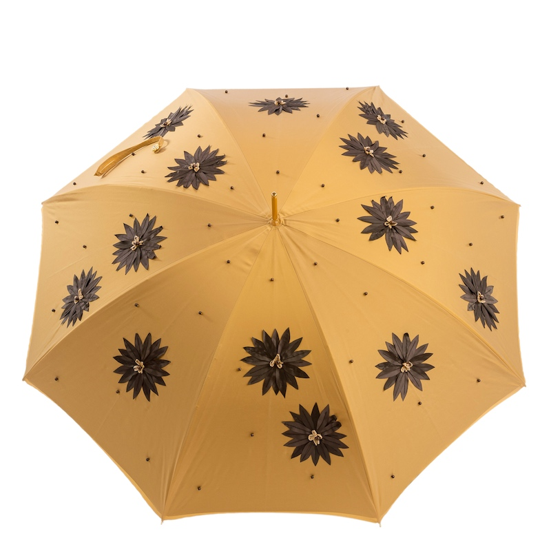 Sunflower Luxury Umbrella with Swarovski Handle – Manual Opening