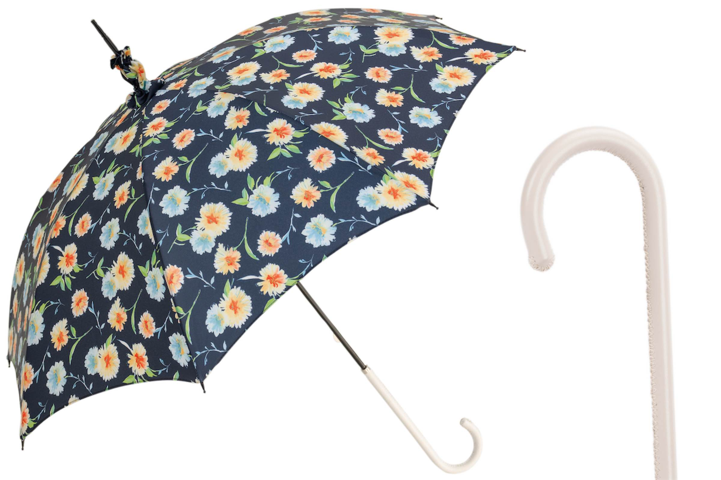 Elegant Leather-Handled Parasol – Handmade Umbrella