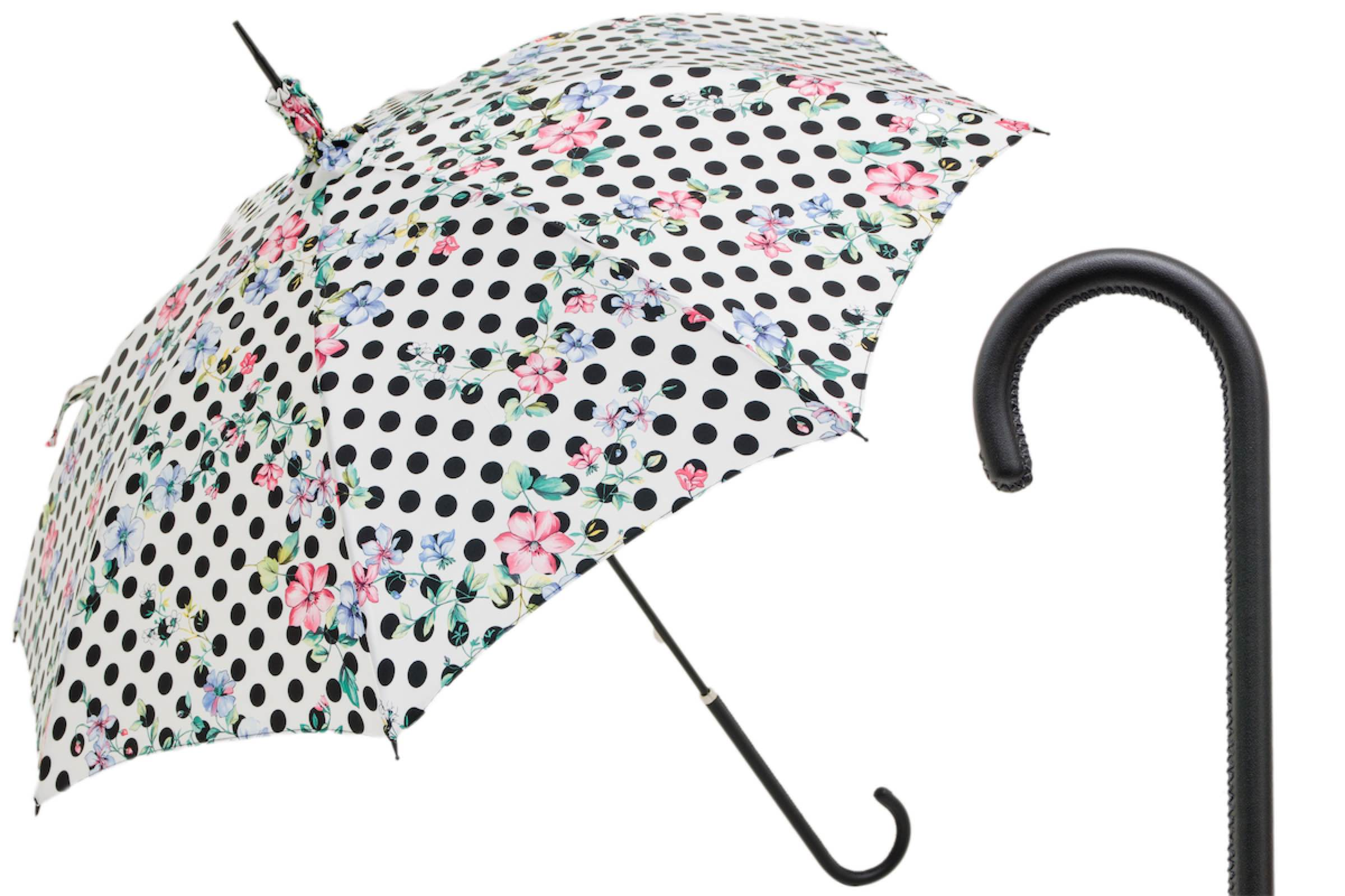 Polka Dot Parasol with Flowers – Romantic Vintage Umbrella