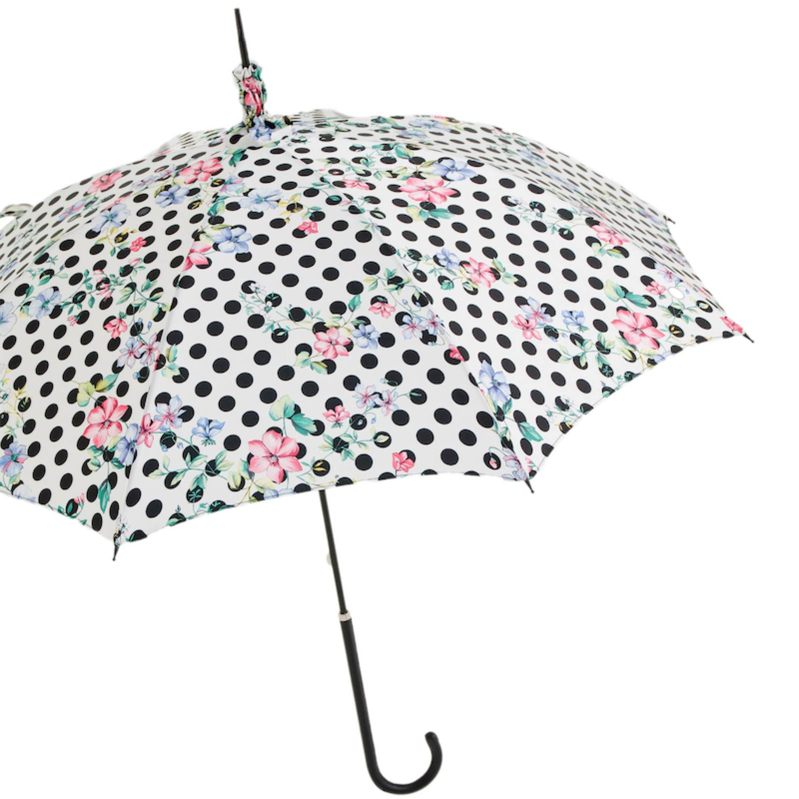 Polka Dot Parasol with Flowers – Romantic Vintage Umbrella