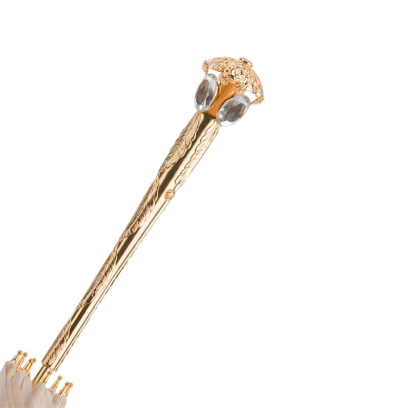 Elegant Ecru Umbrella, Double Cloth Parasol – Handmade in Italy