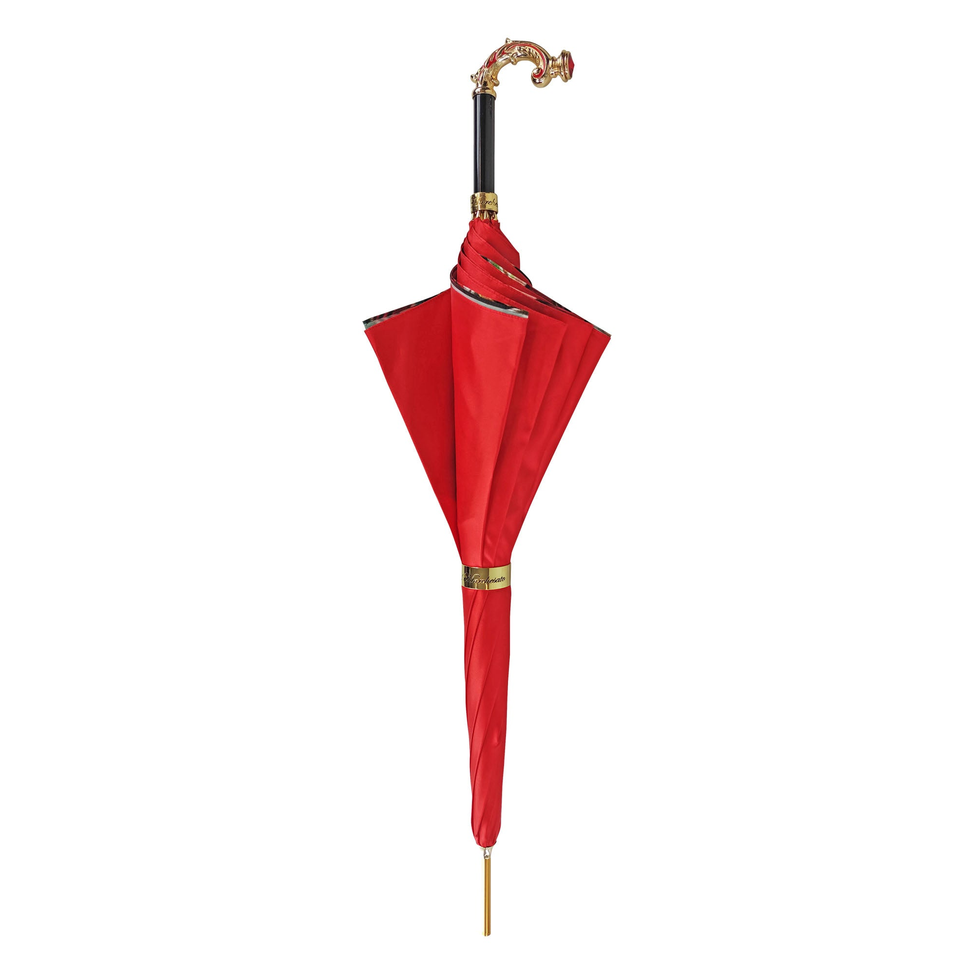 Bright Red Luxury Umbrella – Hand-Painted Italian Craftsmanship