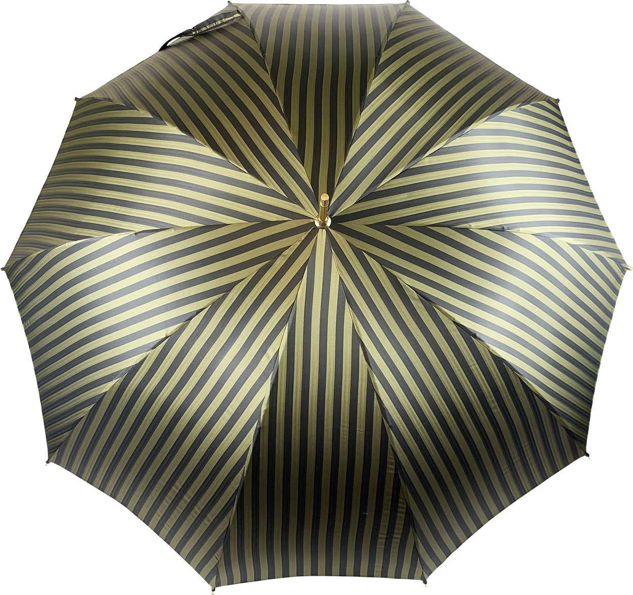 Premium Black Pinstripe Umbrella for Men with 24K Gold Jaguar Handle