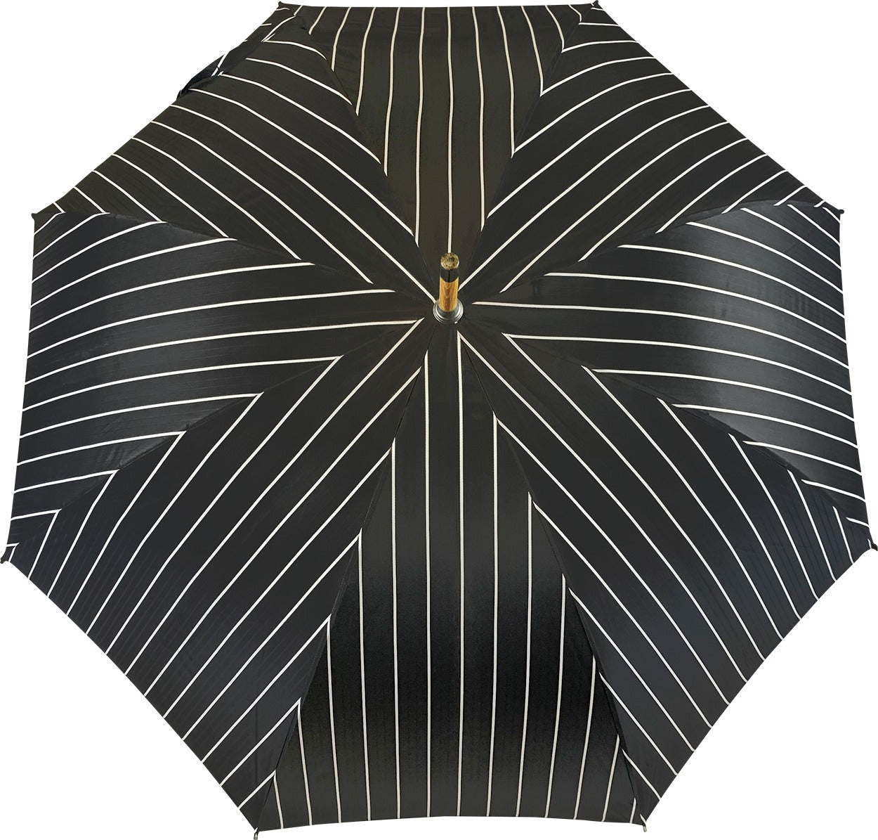 Refined Double-Canopy Men’s Umbrella in Grey and Blue Stripes