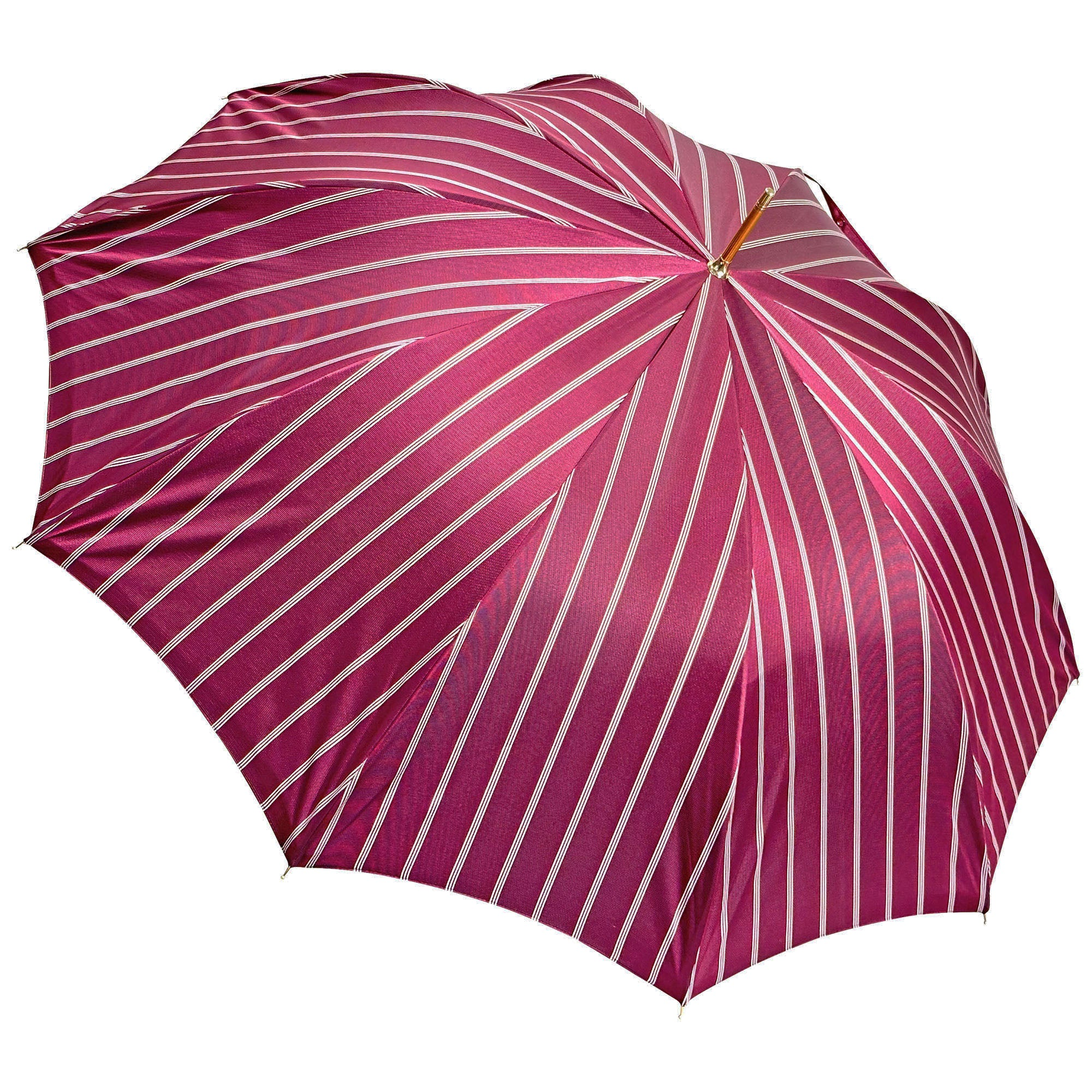 Luxurious Burgundy Umbrella with 24K Gold Dobermann Handle