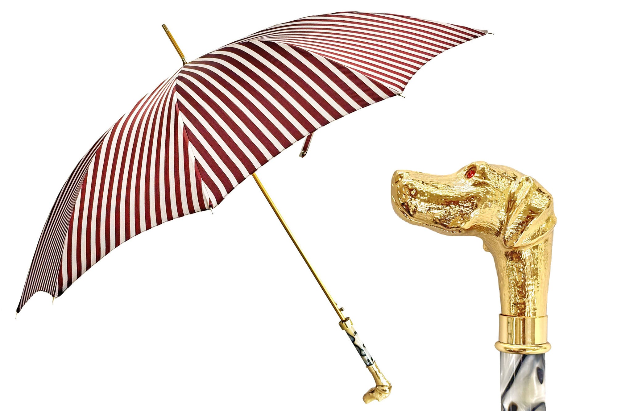Designer Automatic Umbrella with 24K Gold-Plated Pointed Handle