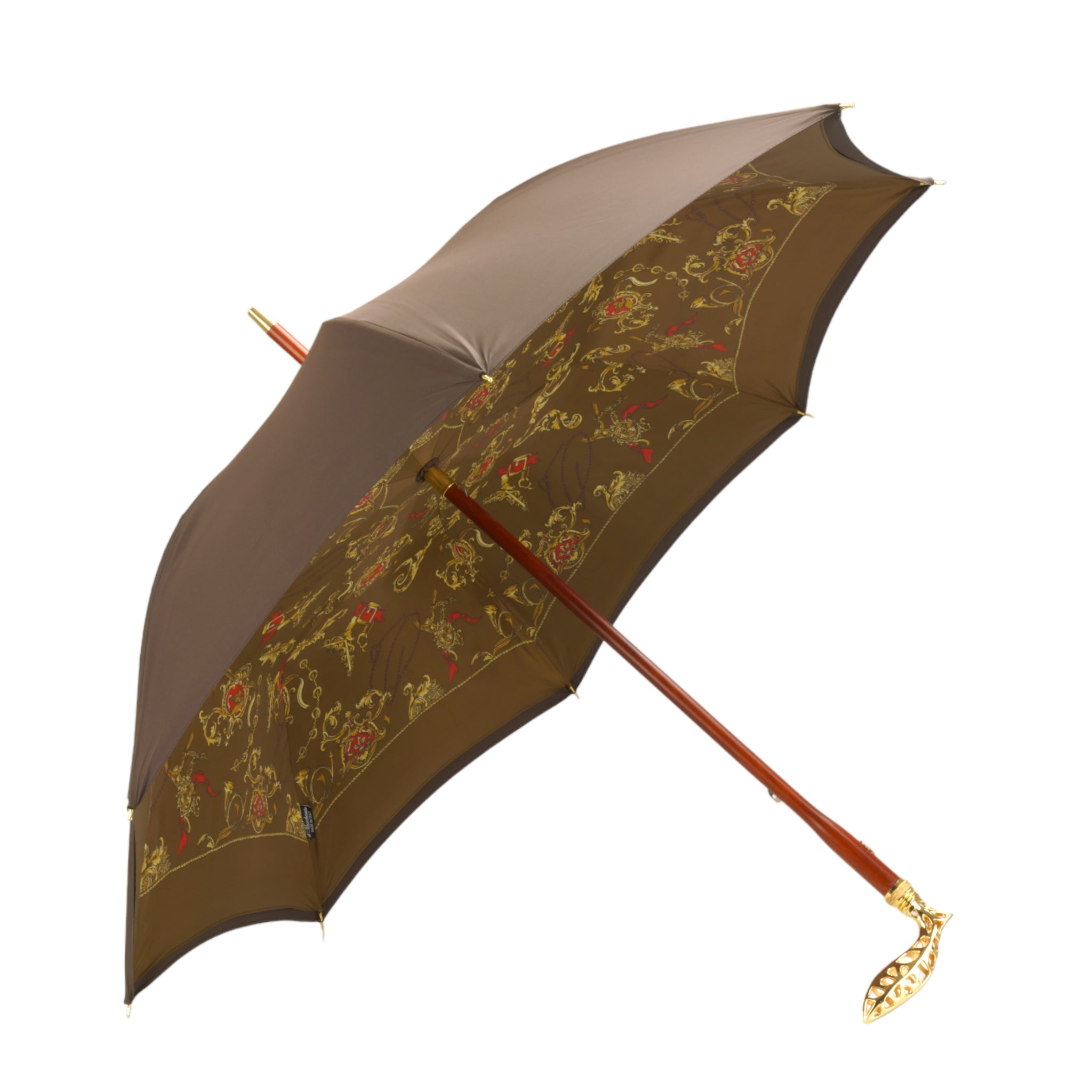 Distinguished Double-Canopy Umbrella with a 24K Goldplated Handle