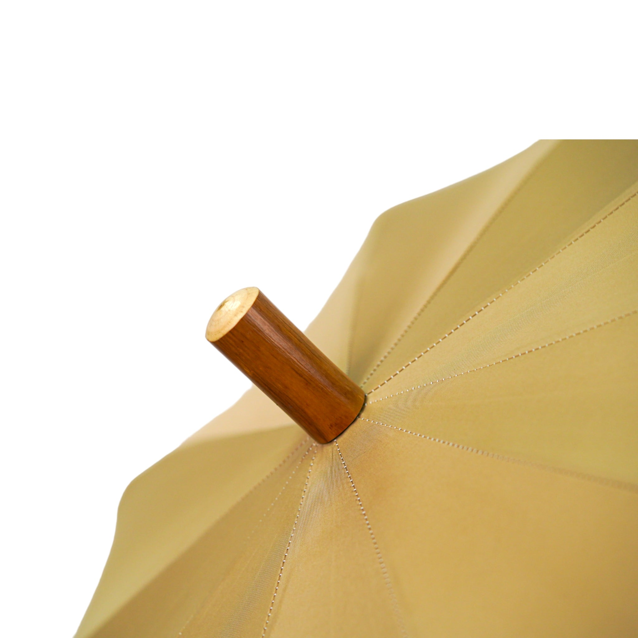 Refined Cream Umbrella with Artisan Horse Handle and Gold Accents