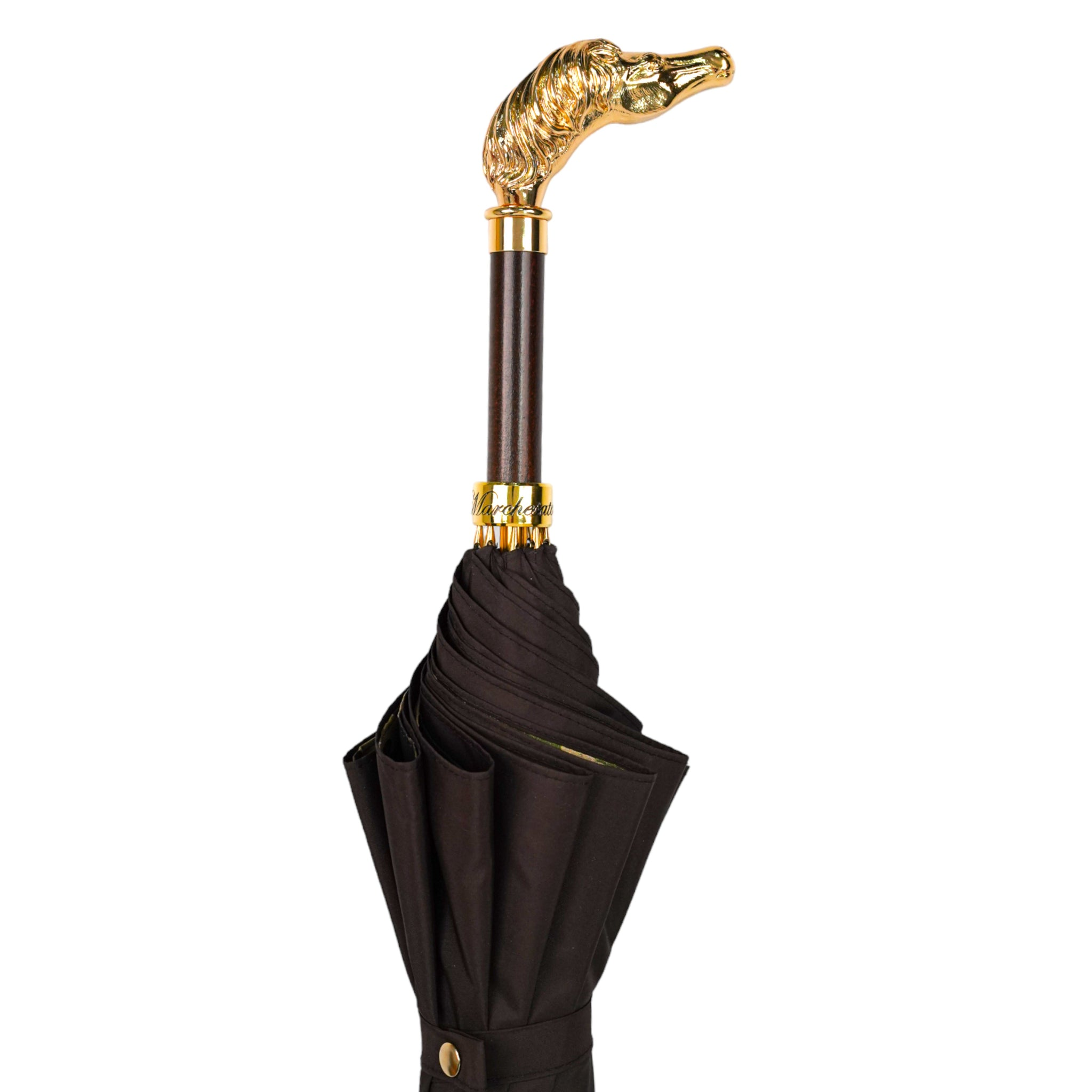 Exquisite Men's Luxury Umbrella with 24K Gold Horse Handle