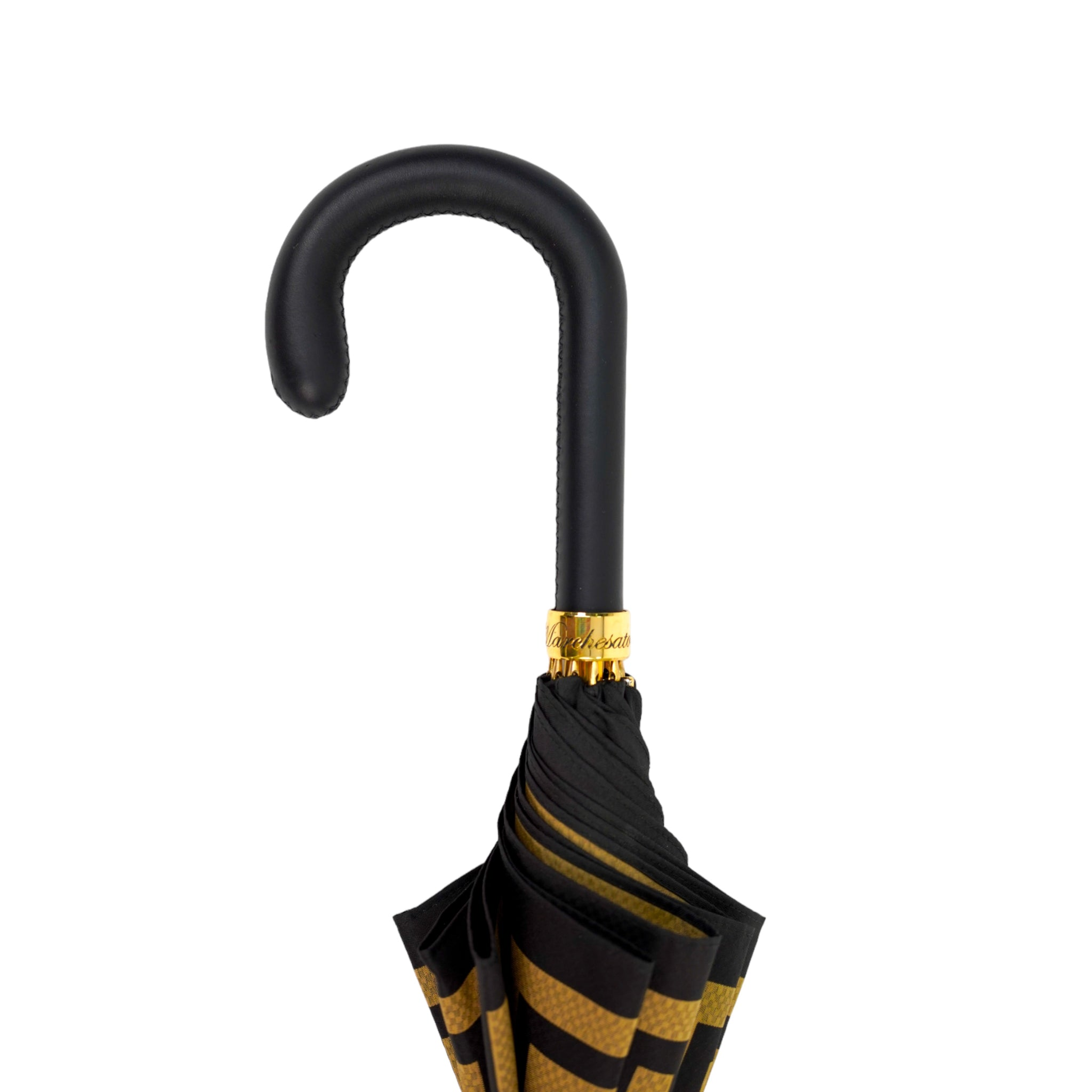 Stylish Italian Greek Design Umbrella with Handcrafted Leather Handle