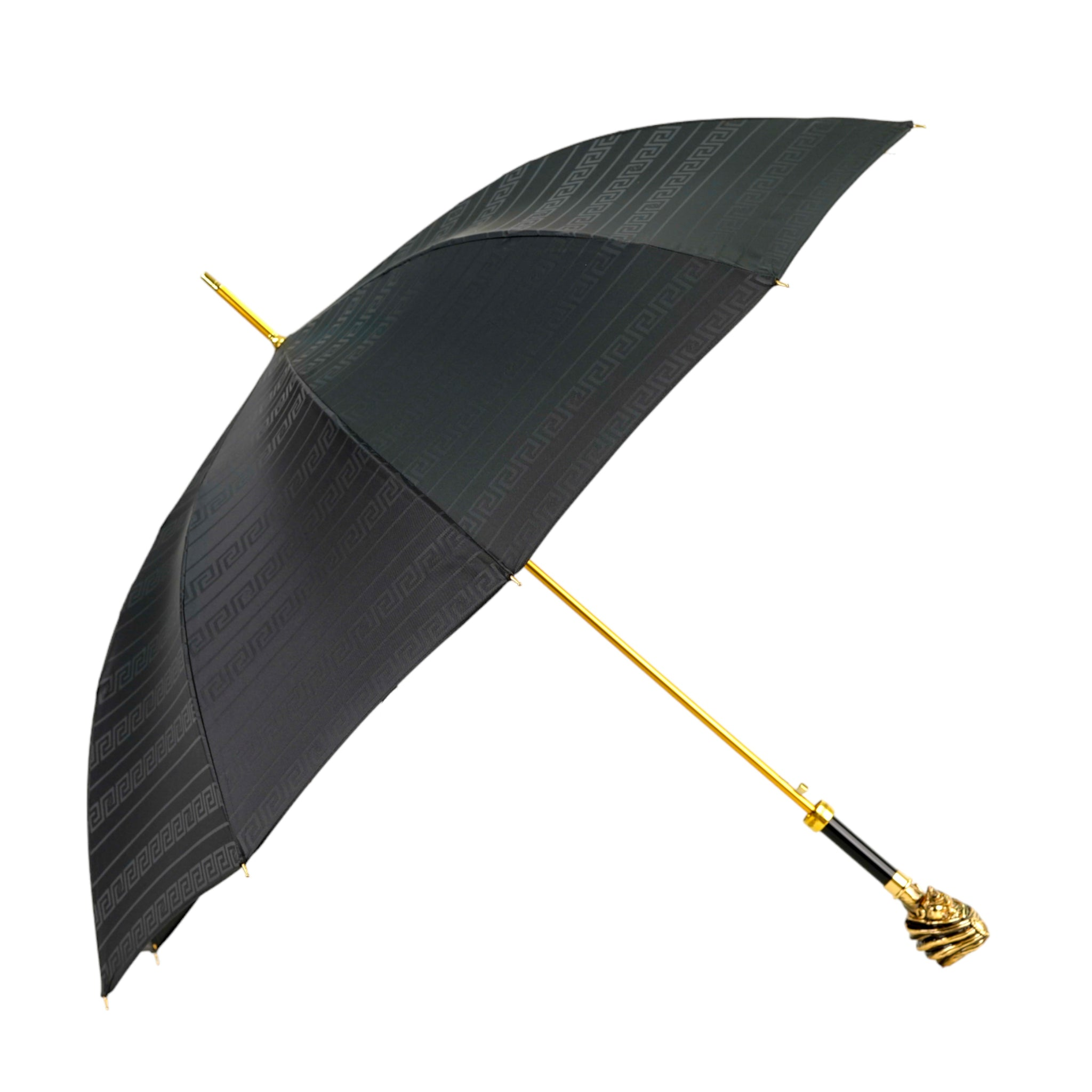 Exclusive Greek Design Gold-Plated Handle Premium Men’s Umbrella