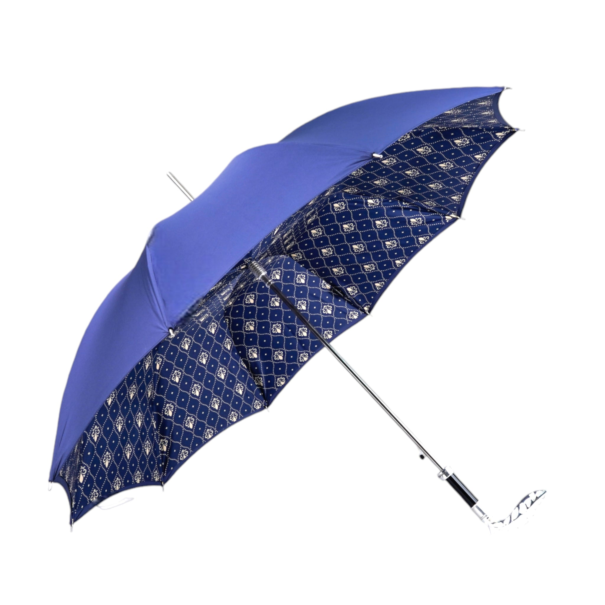 Designer Refined Men’s Umbrella with Silverplated 925 Handle