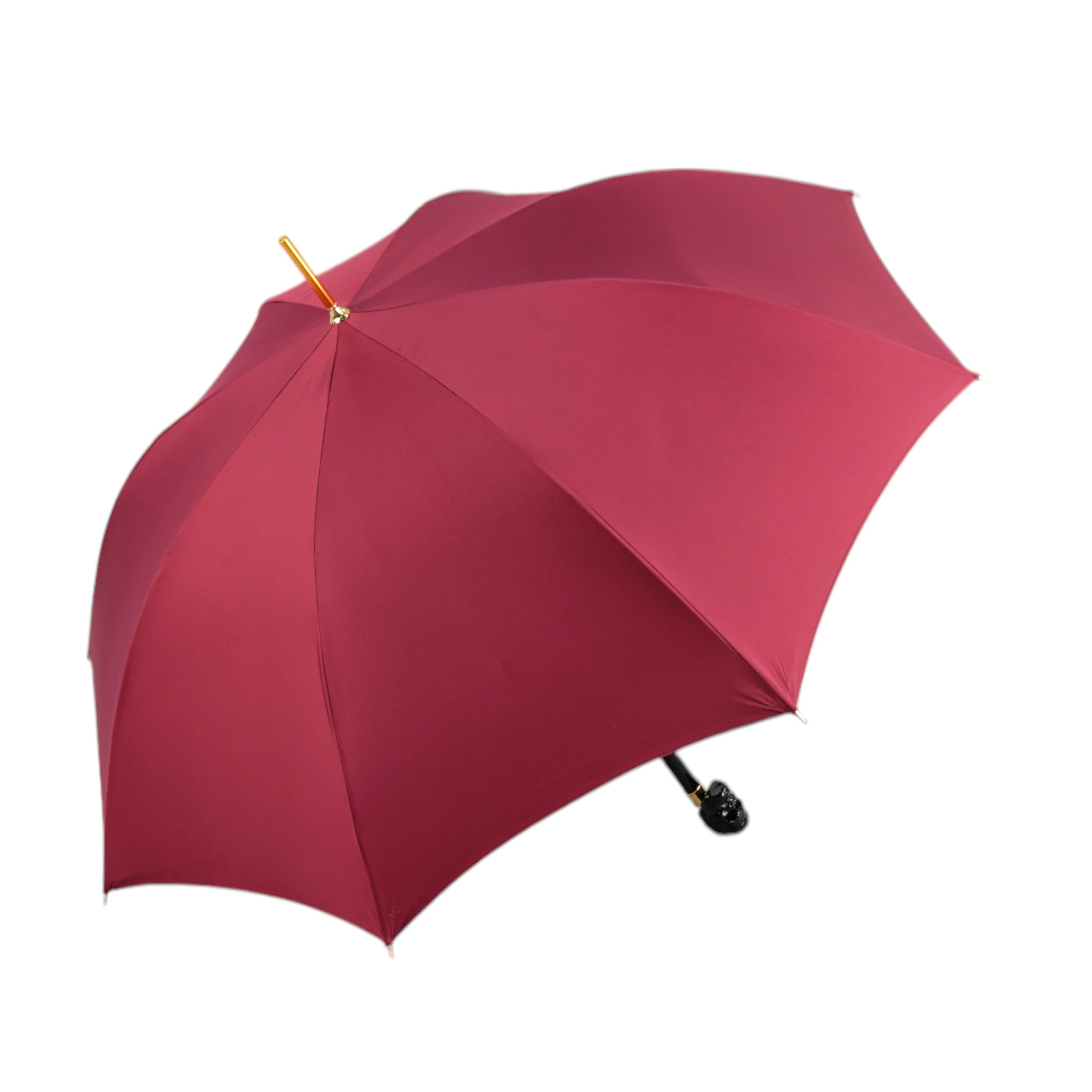 Premium Burgundy Men’s Umbrella with Artisan Skull Handle