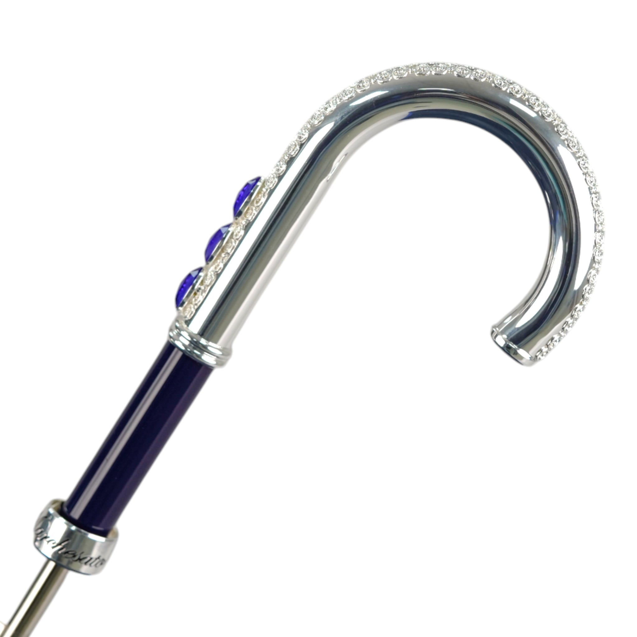 Majestic Royal Blue Men’s Umbrella with Sapphire Crystal Accents