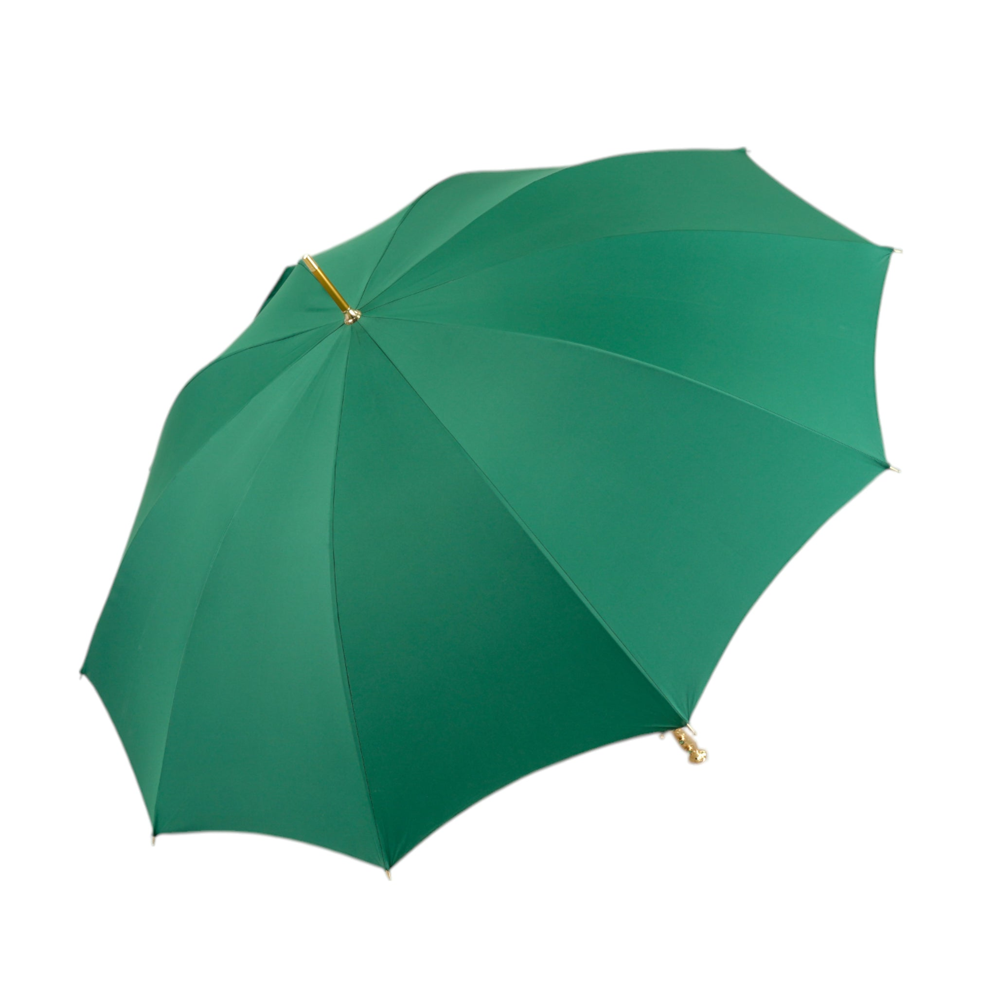 Majestic Green Men's Umbrella with Ornate 24K Gold Sword Handle