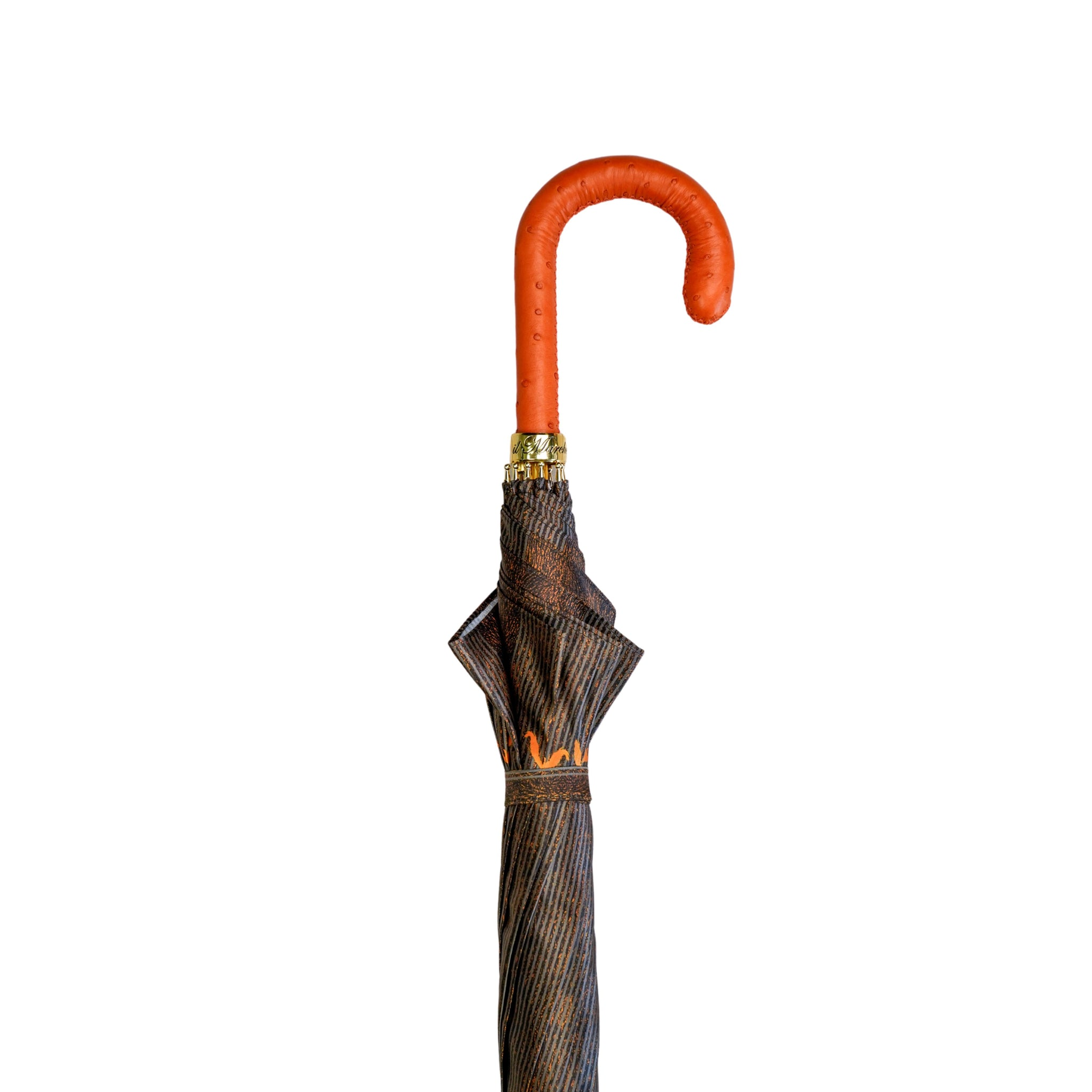 Exclusive Ostrich Leather Handle Horse-Design Umbrella