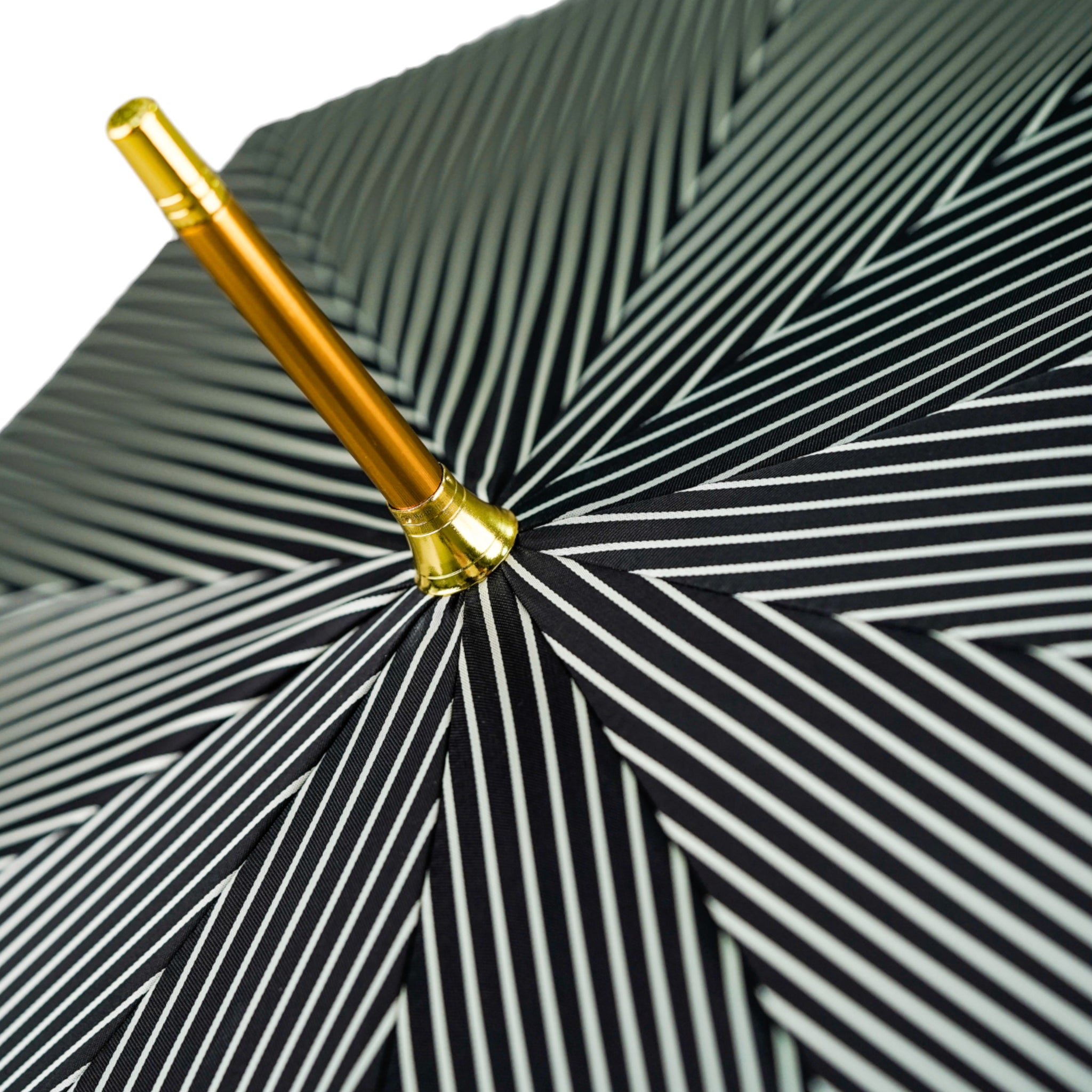 Exquisite 24K Gold Horse Handle Black Striped Gentleman’s Umbrella