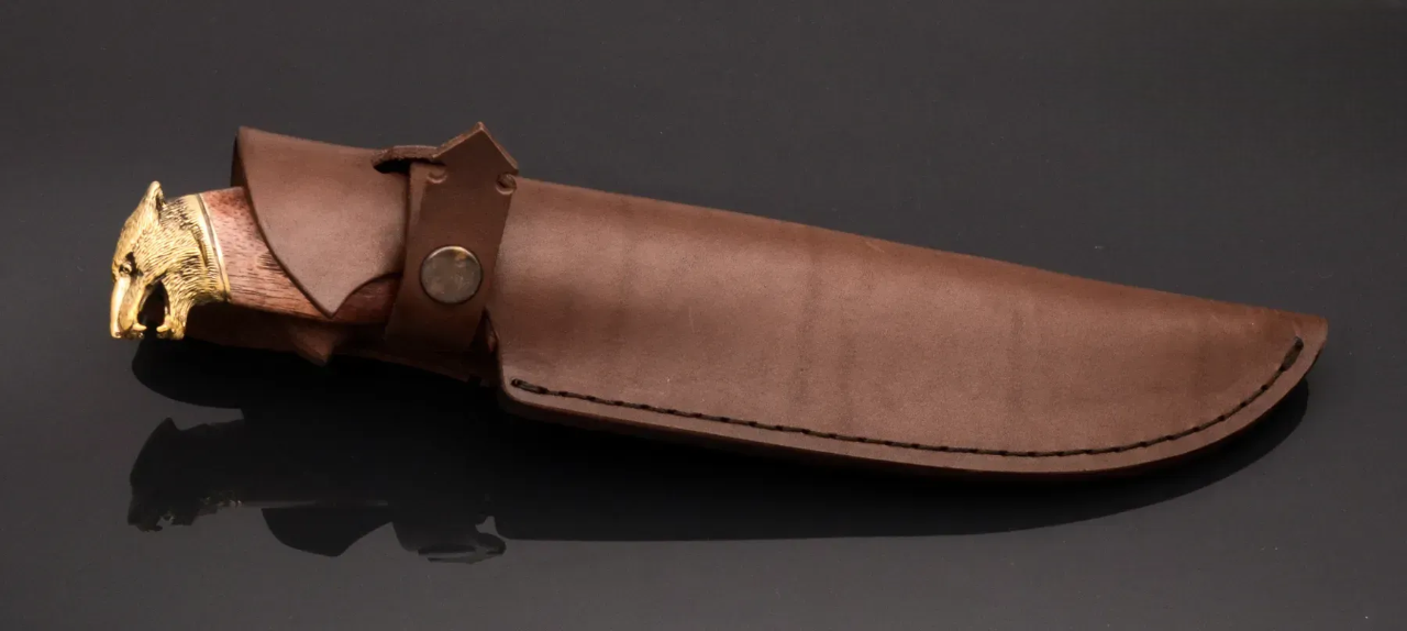 Hunting Knife with Stainless Steel Blade and Bog Oak Handle
