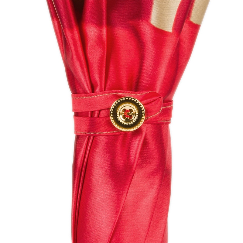 Unique Luxury Red Dahlia Umbrella – Handmade in Italy